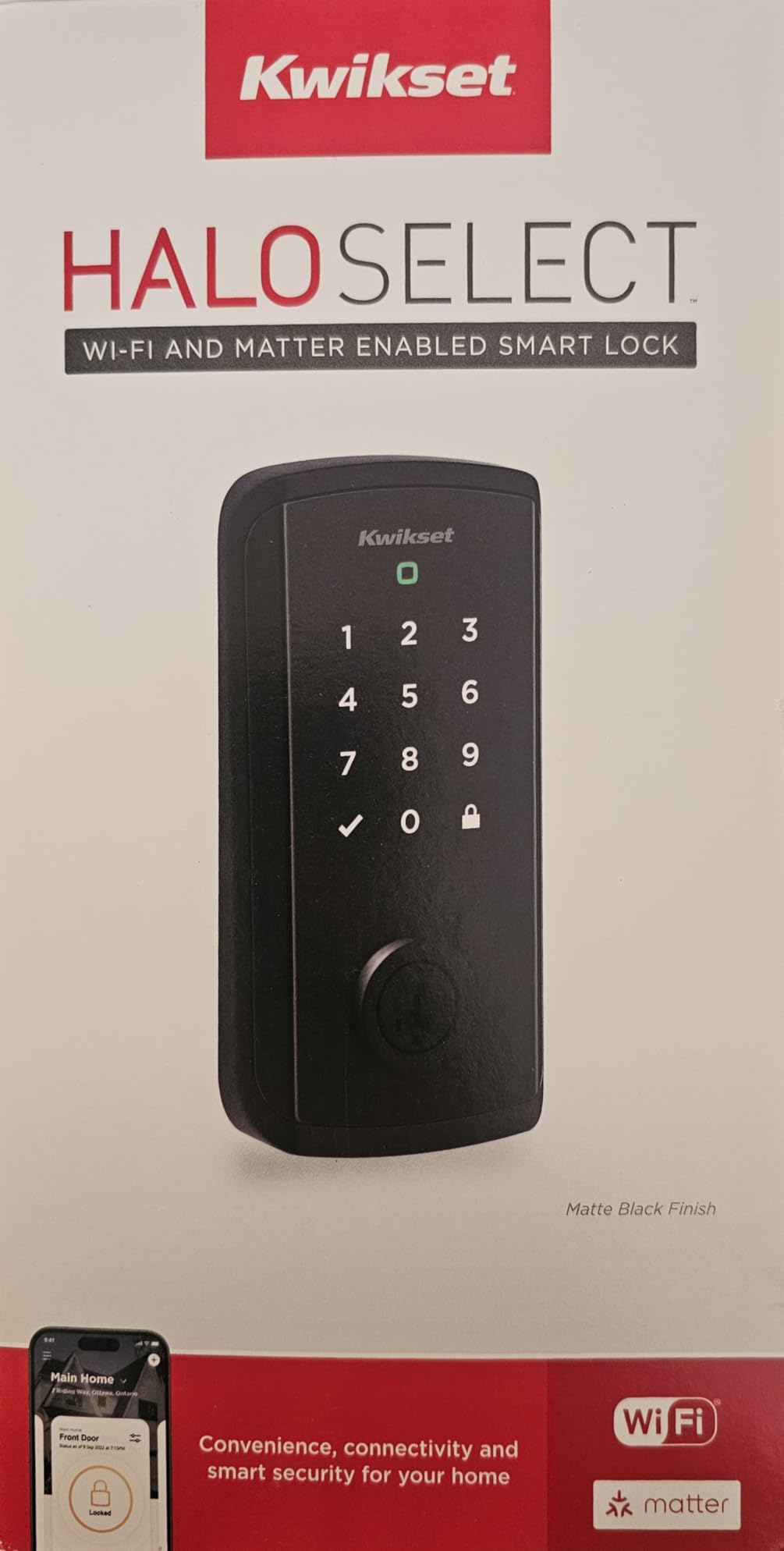 Kwikset Halo Select Smart Lock Keyless Entry Door Lock Wi-Fi and Matter Enabled Deadbolt No Hub Needed, Geofence Auto-Unlock, Grade AAA Certified, Easy Install, Satin Nickel Lifetime Finish Warranty - Customer Photo 1