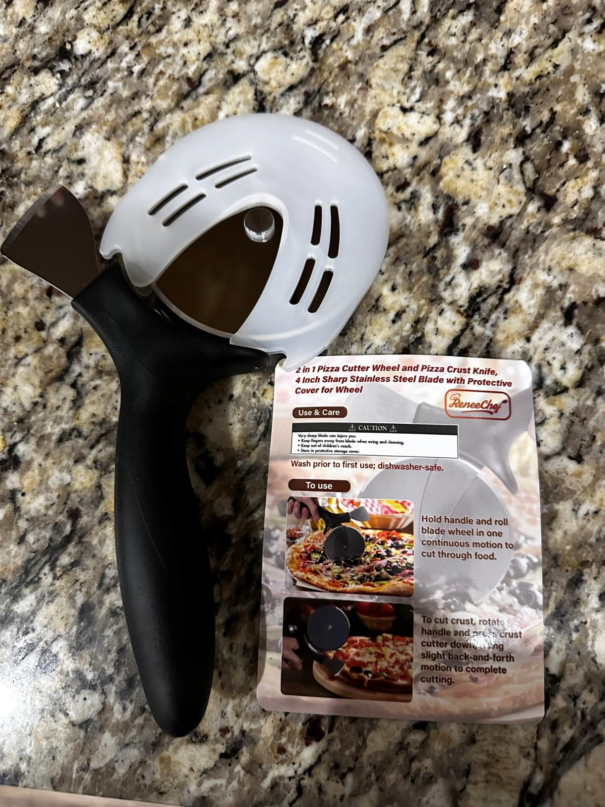Professional Pizza Cutter & Crust Cutter 2 in 1, Steel 4 Professional Pizza Cutter & Crust Cutter 2 in 1, Steel 4