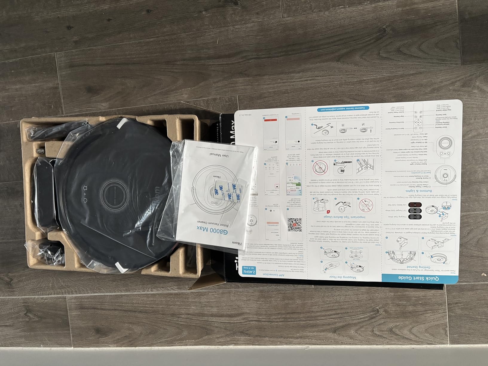 Tikom Robot Vacuum and Mop Combo, 5000Pa Robotic Vacuum Cleaner, 150 Min Max, App & Remote Control, Ideal for Hard Floor, Carpet, Pet Hair, Self-Charge(G8000 Max) customer photo 2