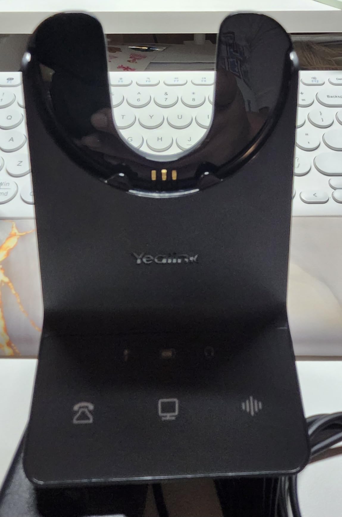 Yealink WH64 DECT & Bluetooth Mono UC Wireless Headset, 606ft Long Range Work Headphones, 3X Noise Cancelling Mic, 26H Calls,Ringtone, Office Single On Ear Headsets (Desk Phone,Laptop,PC,Cellphone) - Customer Photo 1
