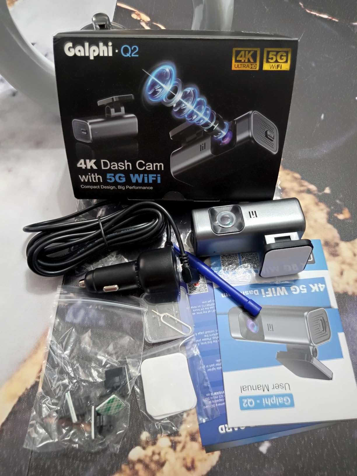 4K Dash Cam Front, Built-in 5G WiFi, 64GB Card Included, Dash Camera for Cars, Mini Dashcam with Super Night Vision, Loop Recording, G-Sensor, 24 Hours Parking Monitor, Support 256GB Max - Customer Photo 2