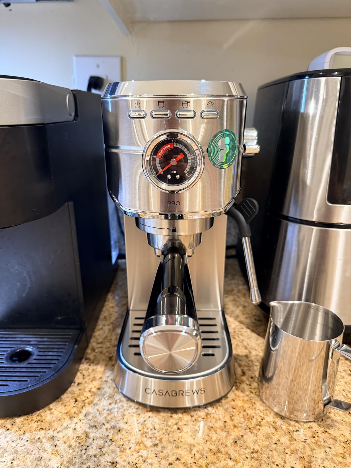 CASABREWS 5418 PRO Espresso Machine with Fast Heating System and Steam Wand | Brew Ready in 5 Seconds, Brews 2+ Milk Drinks in A Row, 20-Bar Pump, Built-in Pressure Gauge, Pro Steam Wand for Lattes customer photo 2