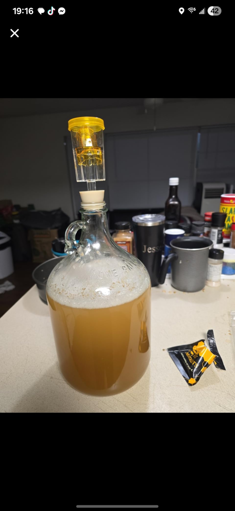 Craft A Brew - Deluxe Mead Making Kit - 1 Gallon Homebrew Starter Set with Backsweetening & Bottling Tools - DIY Mead Brewing Kit for Beginners - Just Add Honey Customer Review Craft A Brew - Deluxe Mead Making Kit - 1 Gallon Homebrew Starter Set with Backsweetening & Bottling Tools - DIY Mead Brewing Kit for Beginners - Just Add Honey - Customer Photo 3