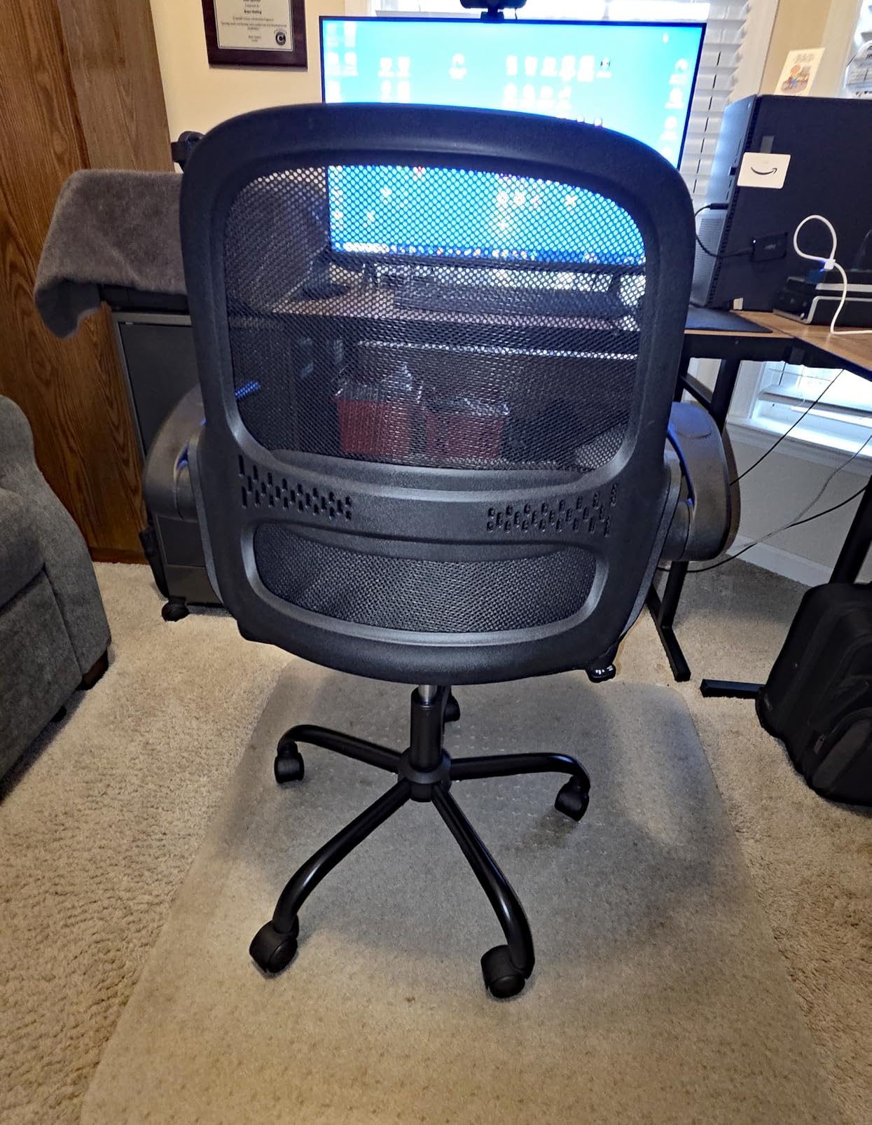 amseatec Mesh Office Chair, Ergonomic Home Office Chair with Flip-Up Arms | Breathable Mesh Back & 3
