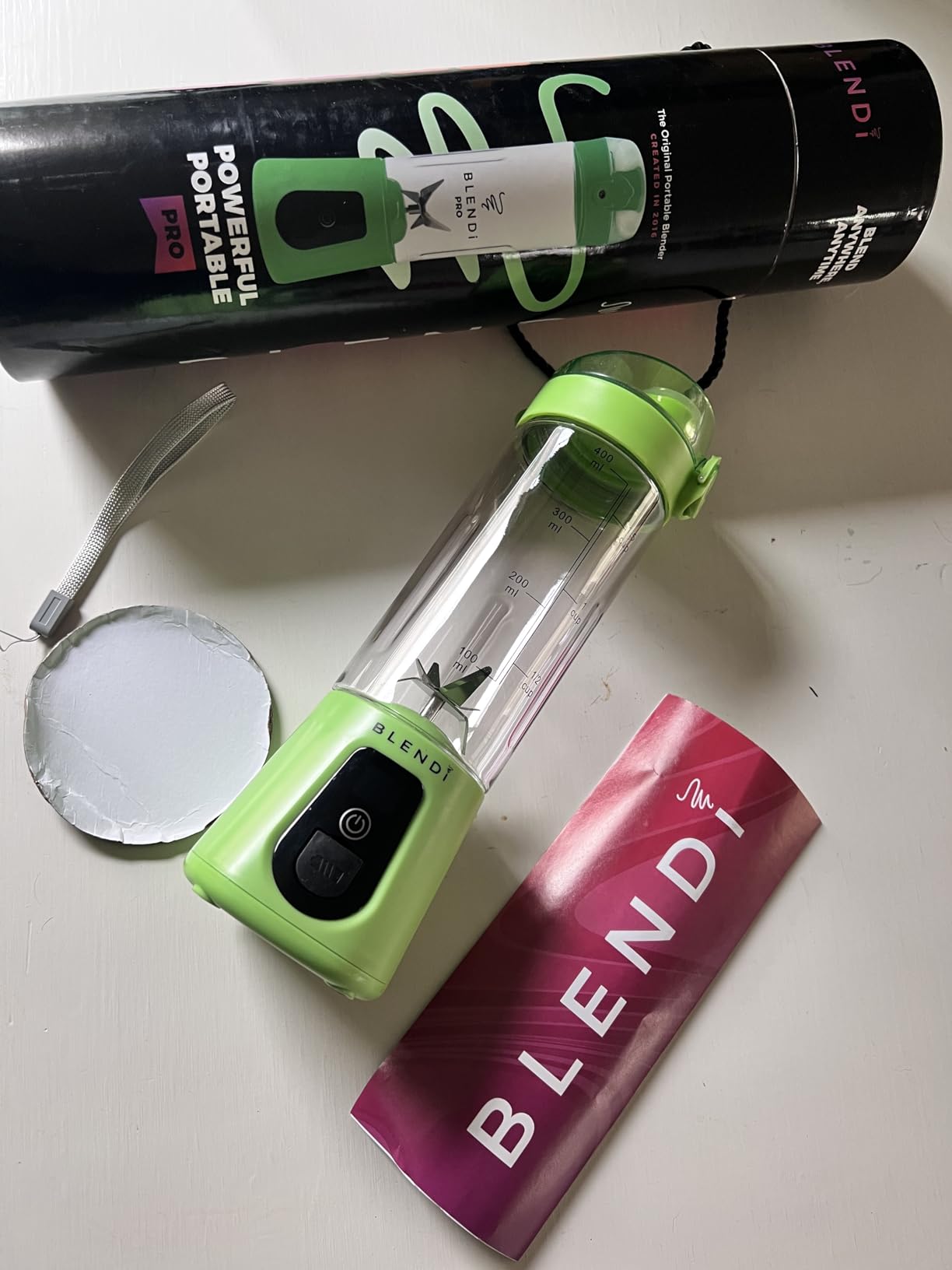 BLENDi Pro+ Portable Blender (17.5oz, White) – Powerful Ice Crushing 120W Motor, USB-C Rechargeable, Cordless Personal Blender Smoothies & Shakes – BPA-Free, Travel-Friendly Customer Review BLENDi Pro+ Portable Blender (17.5oz, White) – Powerful Ice Crushing 120W Motor, USB-C Rechargeable, Cordless Personal Blender Smoothies & Shakes – BPA-Free, Travel-Friendly - Customer Photo 2