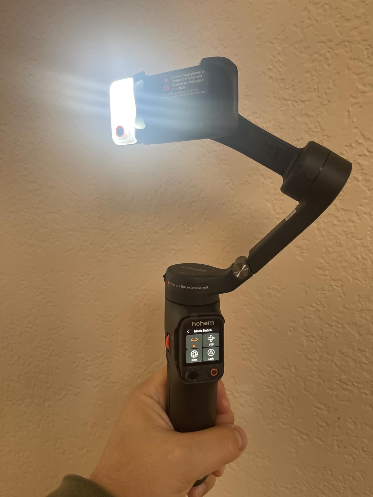 hohem iSteady V3 Ultra Gimbal Stabilizer for iPhone, Phone Gimbal with AI Auto Tracking, Detachable Touchscreen Remote, Built-in Extension Rod, Tripod, Fill Light, for Vlog, Travel, Pet, Fitness - Customer Photo 2