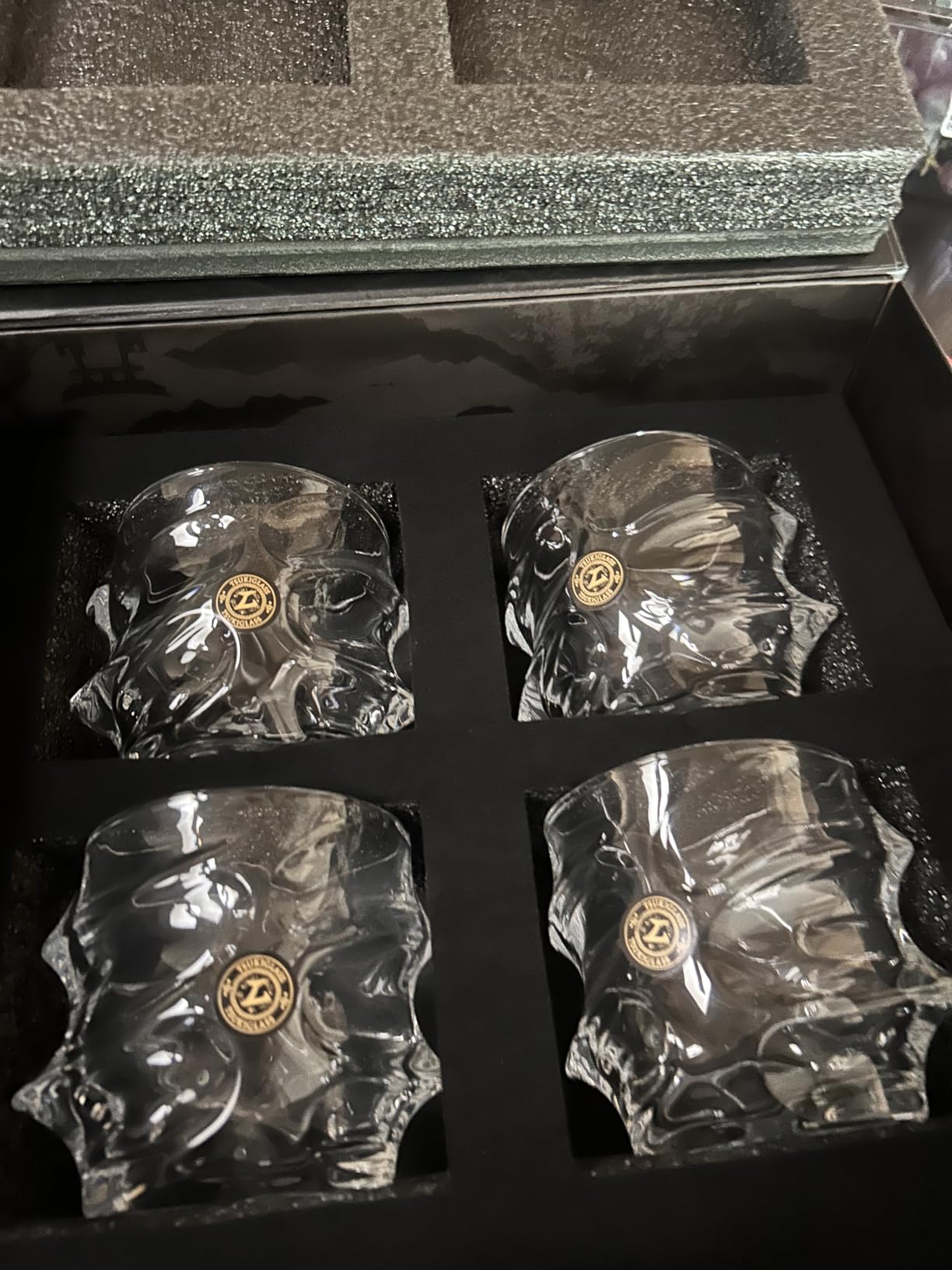 TSUKIGLASS Storm Premium Japanese Crystal Whisky Glasses Set of 4 - Gift Ready Box, 100% Ultra Clarity Lead-Free Crystal, 10oz Tumblers for Bourbon, Scotch & Cocktails, Luxury Gift for Men Customer Review TSUKIGLASS Storm Premium Japanese Crystal Whisky Glasses Set of 4 - Gift Ready Box, 100% Ultra Clarity Lead-Free Crystal, 10oz Tumblers for Bourbon, Scotch & Cocktails, Luxury Gift for Men - Customer Photo 1