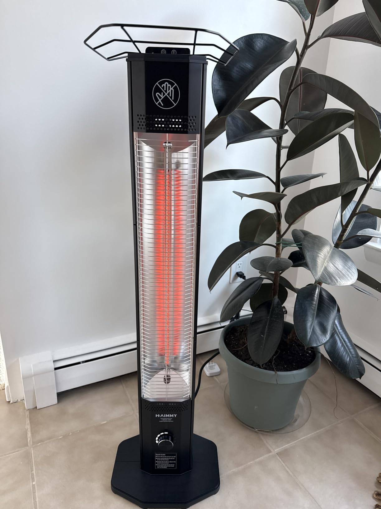 Outdoor Electric Patio Heater, 42-inch 1500W Infrared Tower Heater with 9 Heat Settings & 9H Timer, IPX5 Waterproof, Safety Lock, Tip-Over & Overheat Protection Space Heater for Indoor & Outdoor Use Customer Review Outdoor Electric Patio Heater, 42-inch 1500W Infrared Tower Heater with 9 Heat Settings & 9H Timer, IPX5 Waterproof, Safety Lock, Tip-Over & Overheat Protection Space Heater for Indoor & Outdoor Use - Customer Photo 2