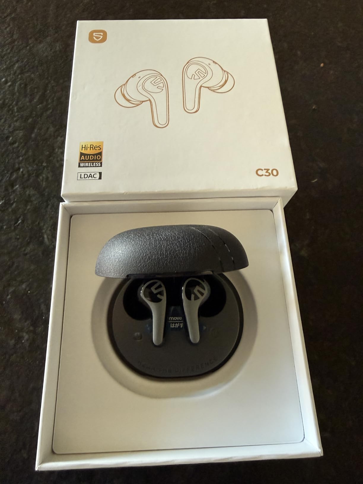 SOUNDPEATS C30 Hybrid ANC Earbuds with LDAC Hi-Res Audio, 52H Playtime -52dB Adaptive Noise Cancelling Wireless Earbuds, 6-Mic Clear Call, 12mm Driver, Bluetooth 6.0, Multi-Point, IP54 for Work/Travel - Customer Photo 1