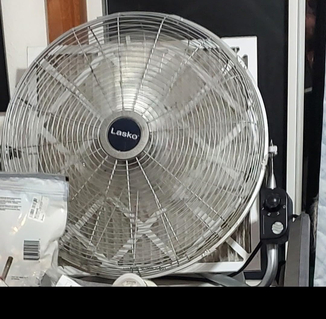 Lasko 20 inch Black High Velocity Wall Mount Fan with Pivoting Head - 3 Speeds, Ideal Wall Mount Fan or Floor Fans for Home, Garage, Attic, 2264QM customer photo 2