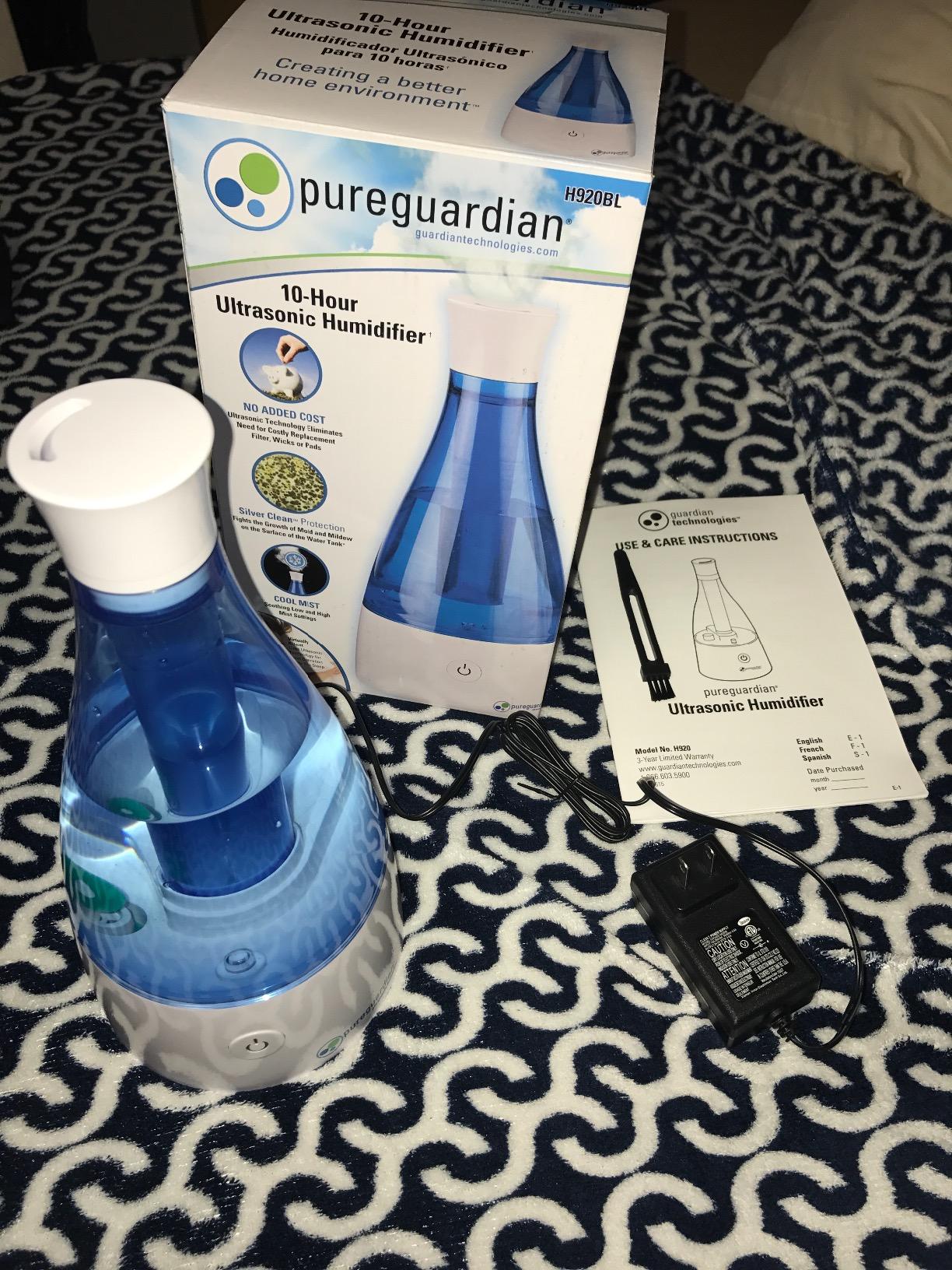 PureGuardian Ultrasonic Cool Mist Humidifier, 10 Hrs. Run Time, 210 Sq. Ft. Coverage, Small Rooms, Quiet, Filter Free, H920BL customer photo 2