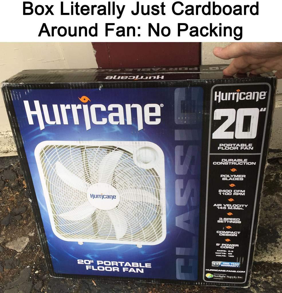 Hurricane Classic Floor Box Fan with 3 Speed Settings, White - 20in customer photo 2
