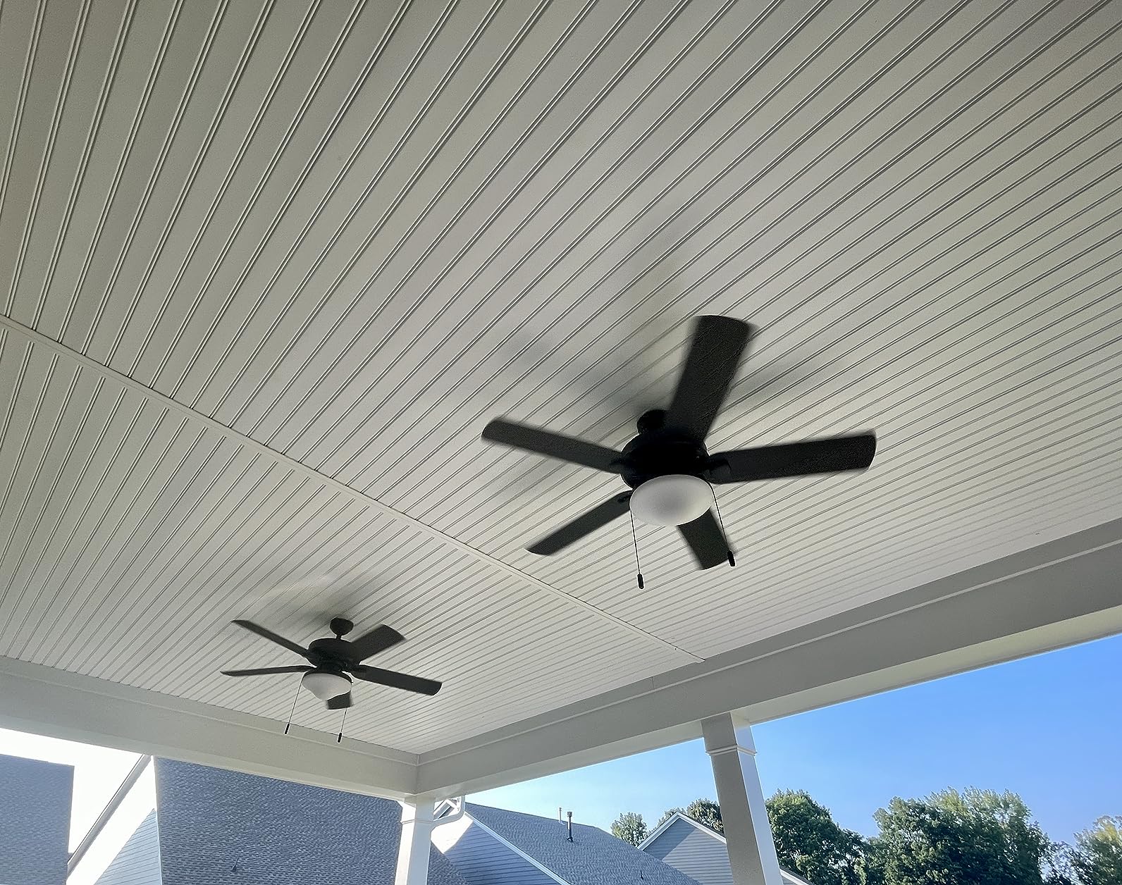 Honeywell Ceiling Fans Belmar 52 Inch Ceiling Fan With Light, Indoor/Outdoor Ceiling Fan with Pull Chain, LED Tri-Mount 5 Blade Design, ETL Damp Rated, Bronze customer photo 2