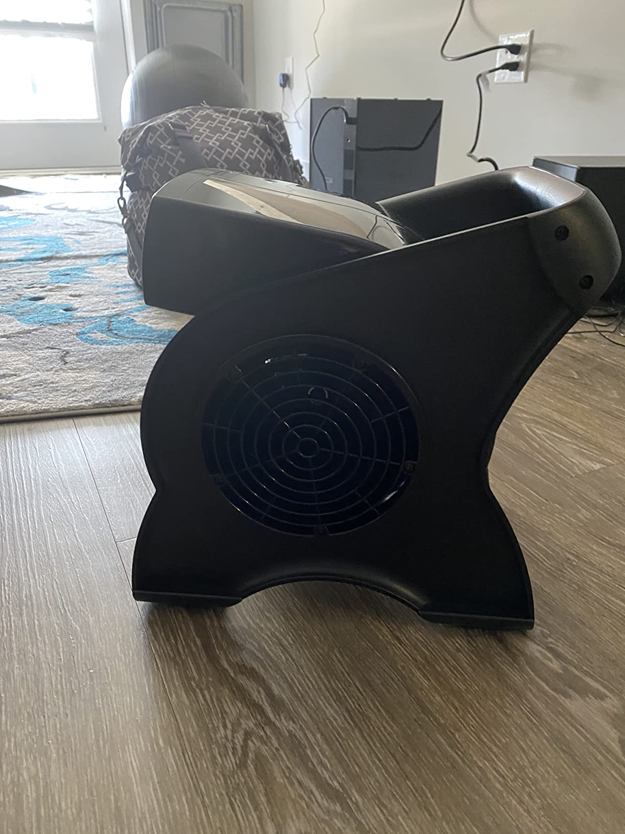 Lasko Portable Utility Fan, 12 inch 289 CFM Pivoting High Velocity Air Mover Blower Fan, 3 Speeds, 2 Accessory Outlets 120V, Black, U12104 customer photo 1