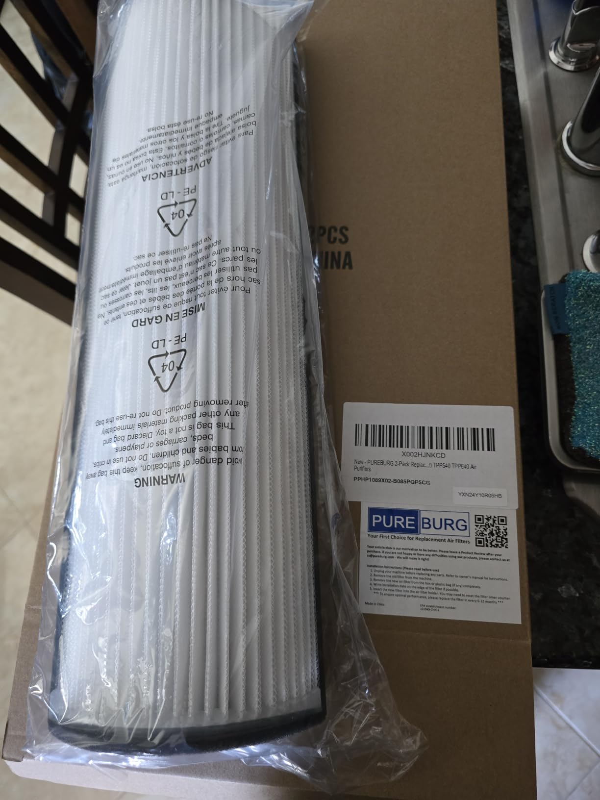 PUREBURG TPP440F Replacement Filter Compatible with Envion Therapure TPP440 TPP540 TPP640 TPP640S Air Purifiers,2-Pack H13 HEPA Activated Carbon 4-Stage Filtration customer photo 1