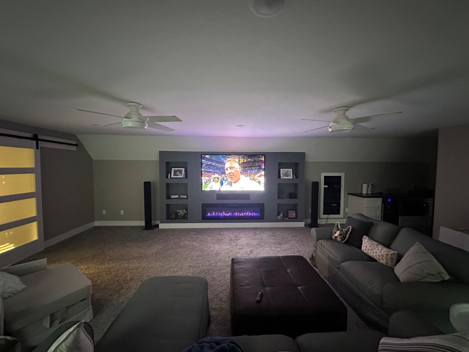 R.W.FLAME 42IN Recessed and Wall Mounted, The Thinnest Fireplace, Low Noise, Fit for 2 x 6 and 2 x 4 Stud, Remote Control with Timer, Touch Screen, Adjustable Flame Color and Speed customer photo 1