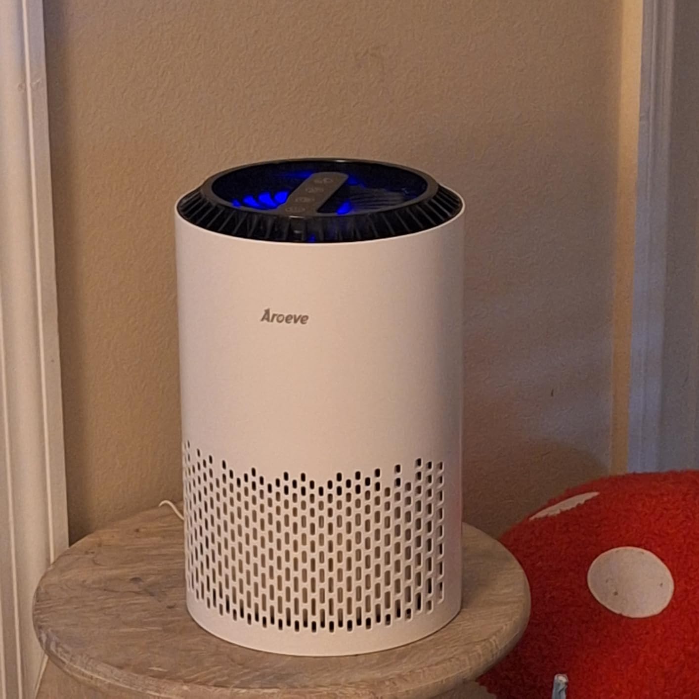 AROEVE Air Purifiers for Bedroom Home, Air Purifier For Smoke Pollen Dander Hair Smell Air Cleaner with Sleep Mode Speed Control For Bedroom Office, MK01- White(Available for California) customer photo 1