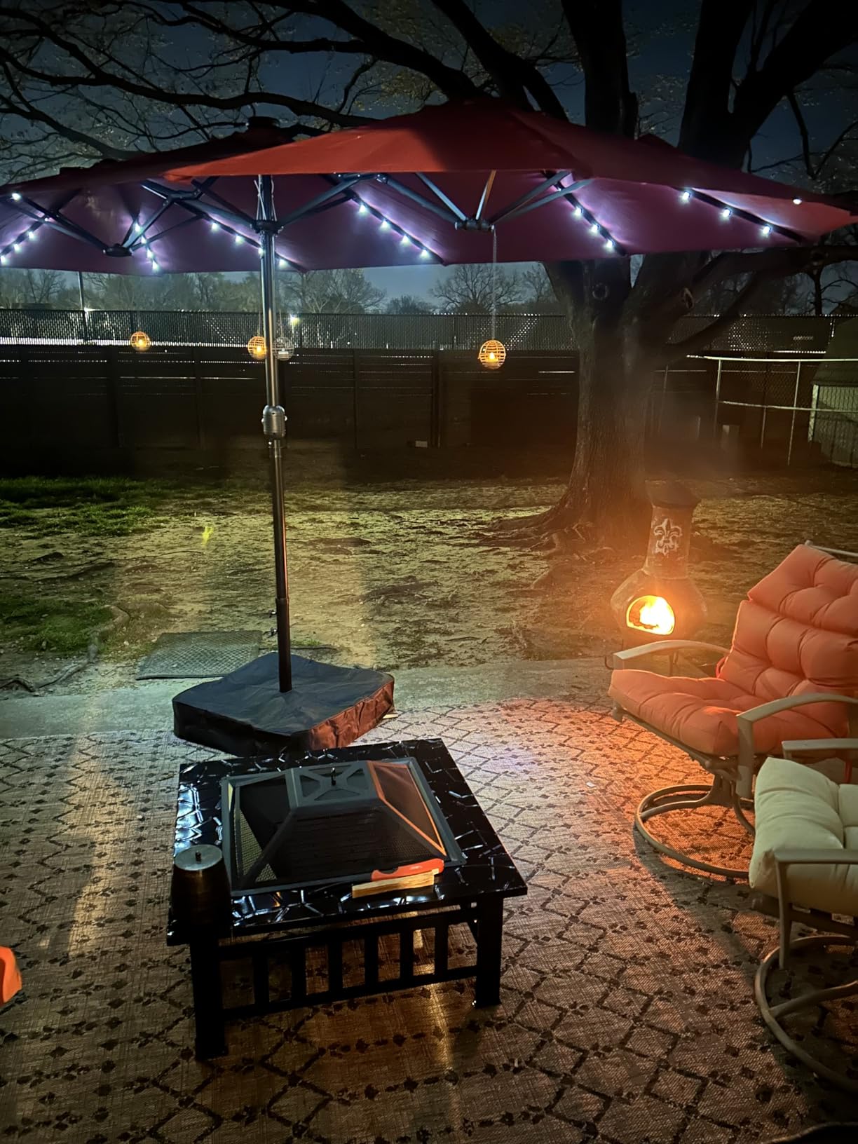 Devoko Outdoor Fire Pit, 32 Inch Firepit Table Metal Outdoor Fireplaces with Waterproof Cover for Outside Patio Camping customer photo 1