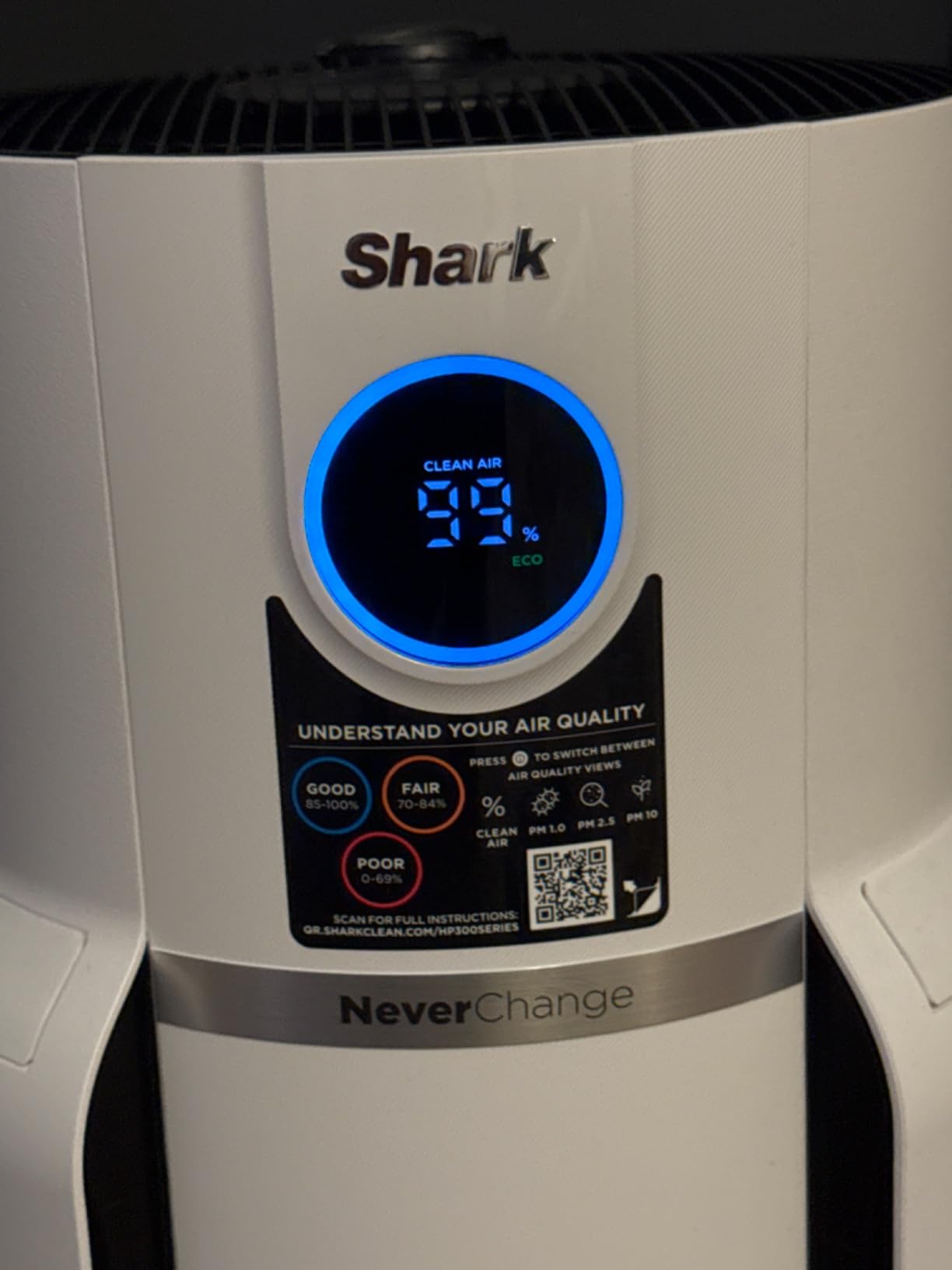 Shark NeverChange Air Purifier Max, HP301, Grey | 1,300 Sq. Ft. for Large Room, Kitchen, Office, HEPA-Exceeding Filter, Captures Pollutants, Pet Dander, Dust, Odor, and More customer photo 1