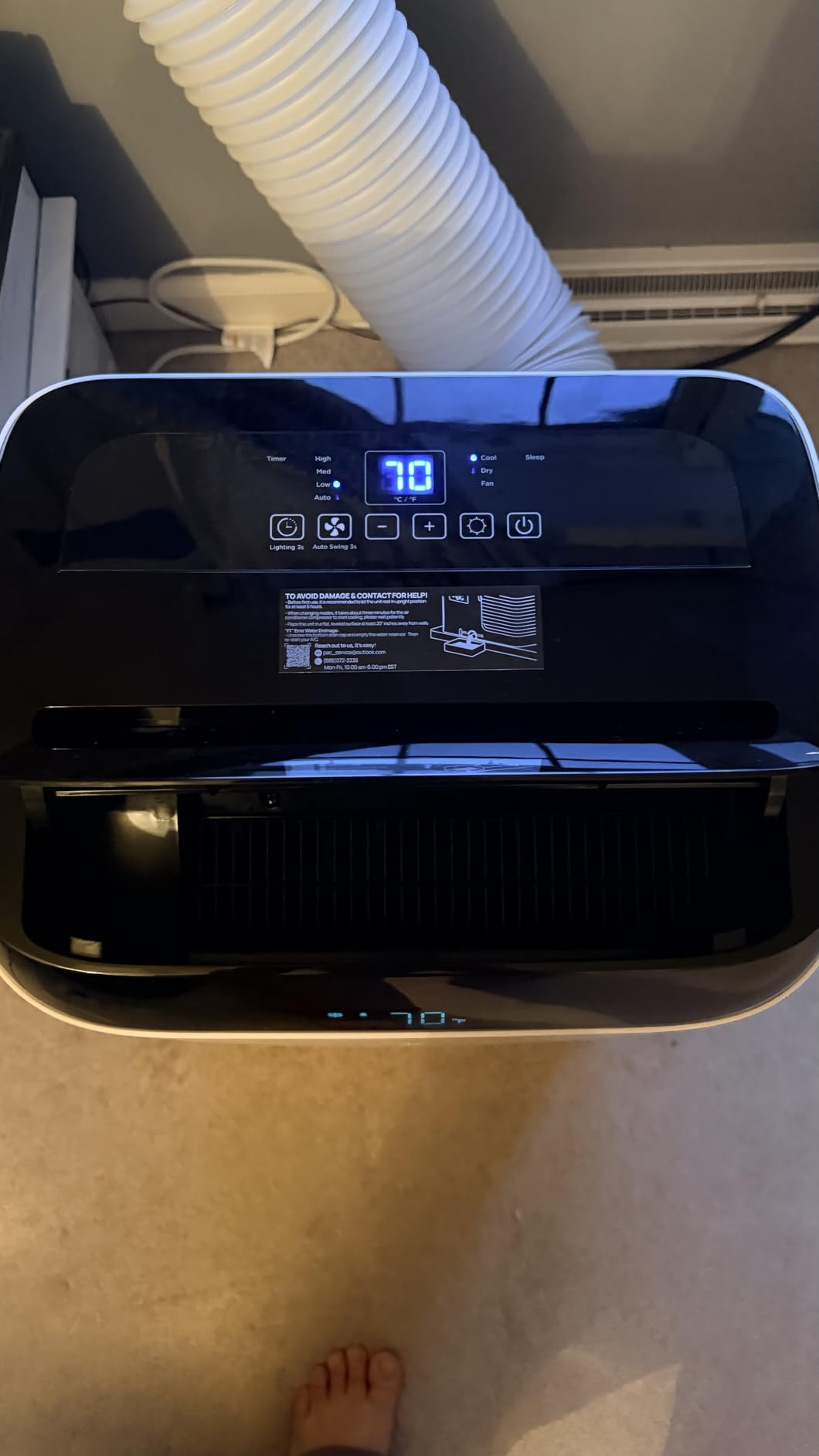EUHOMY 14000 BTU Portable Air Conditioners with Remote Control, 3-in-1 Free Standing Cooling AC Unit with Fan & Dehumidifier, Cools Room up to 700 sq.ft, Smart/Sleep Mode, 3 Speed, Auto Swing, 24H Timer customer photo 2