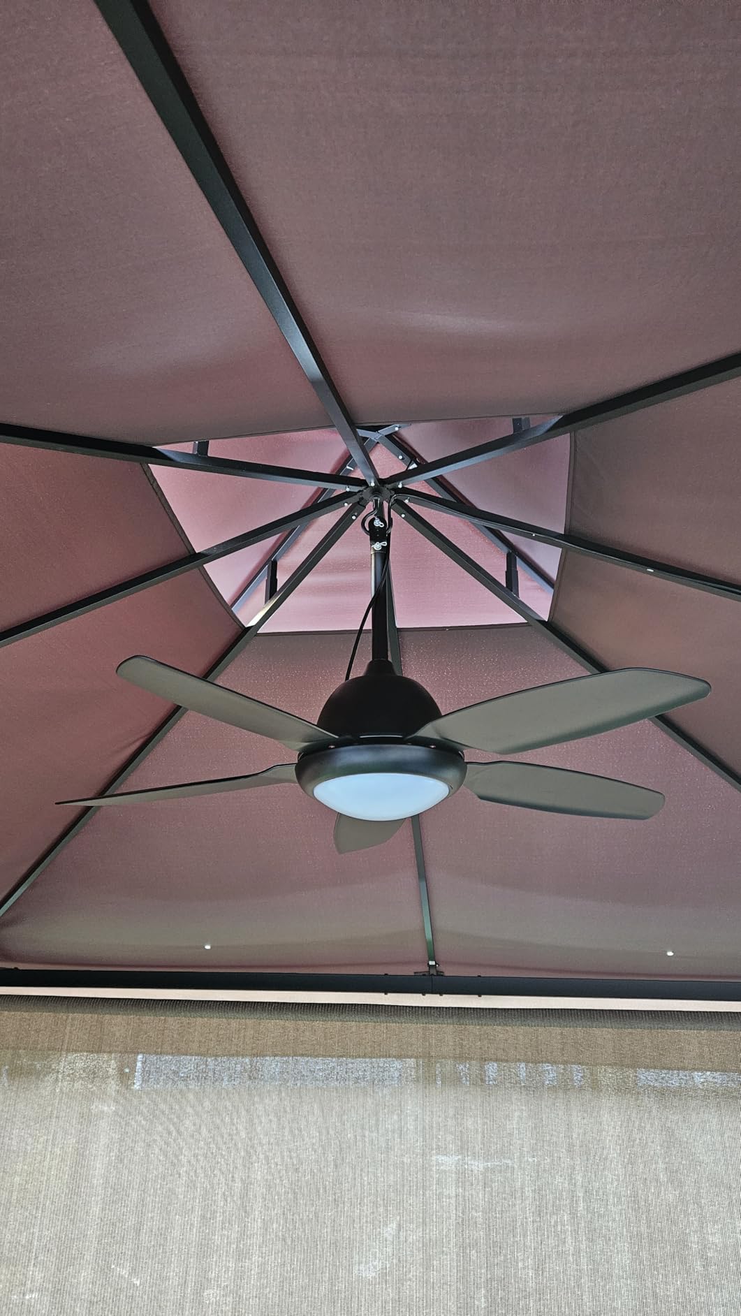 42 Inch Wet Rated Outdoor Ceiling Fan with Lights and Remote, IP65 Hanging Gazebo Fan with 3CCT 6-Speed DC Motor, Brown Waterproof Plug in Ceiling Fan with Cord for Patios Porch Pergola Pavilion customer photo 2