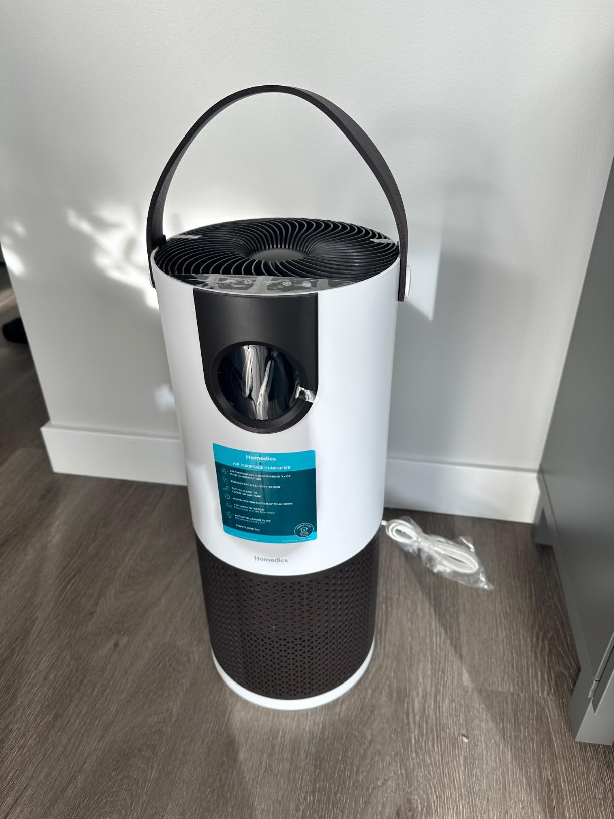 Homedics 2-in-1 Air Purifier & Evaporative Humidifier for Large Rooms HEPA Air Cleaner, Filtered Humidification, Digital Air Quality Sensor, Auto Mode, Tower Design for Home, No Visible Mist customer photo 1