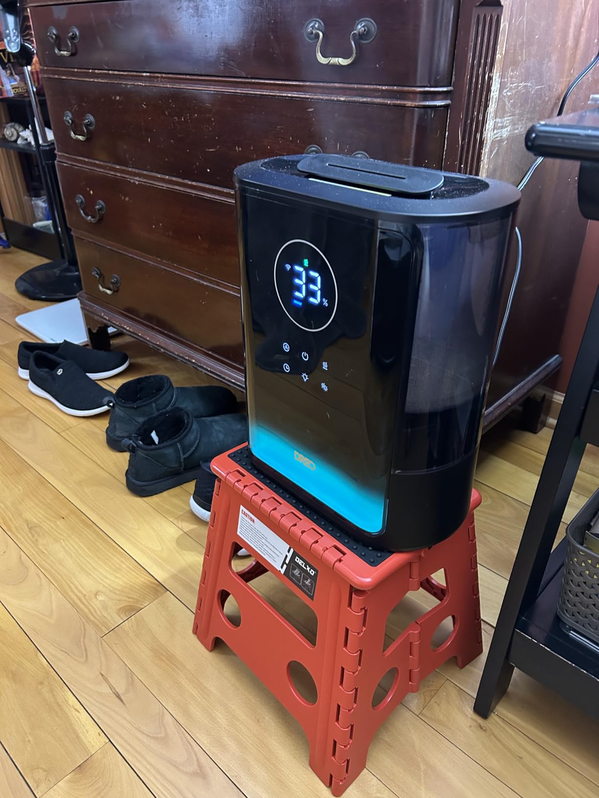 DREO 8L Smart Humidifier Large Room, 80H Runtime, Warm & Cool Mist, HM717S | Up to 600ft², Precise Humidity Control, 1500+RGB Light, 28dB, Humidifiers for Bedroom, Plants, Baby, Supports APP/Voice/Alexa customer photo 2