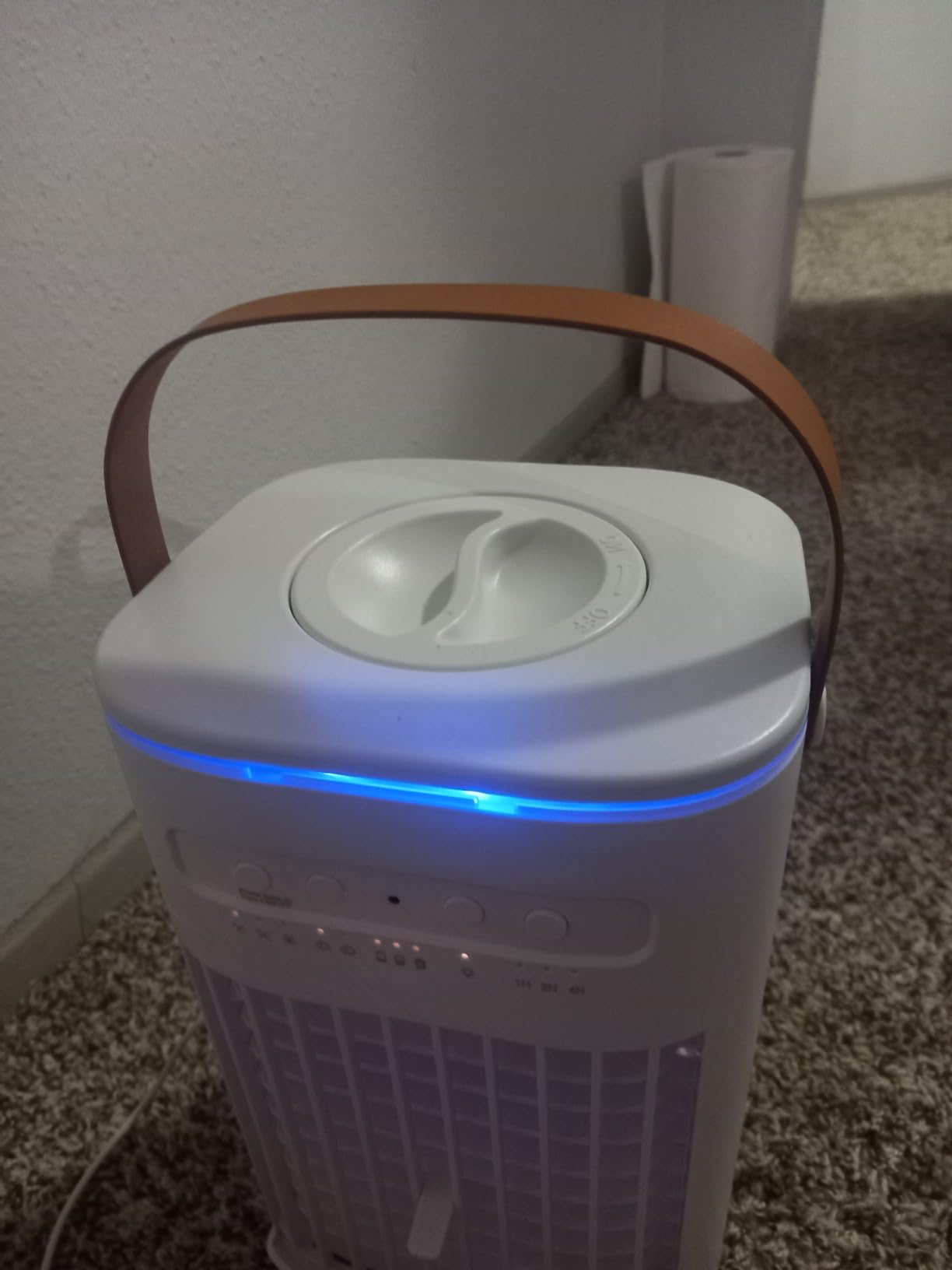 Mini Air Conditioner, Rechargeable Built-in Battery, Portable Evaporative Air Cooler w/Remote, 7H Auto-off, Water Tank & 2 Ice Packs & 2 Sprays, Personal Cooling Fan For Desktop Room/Outdoor, White customer photo 1