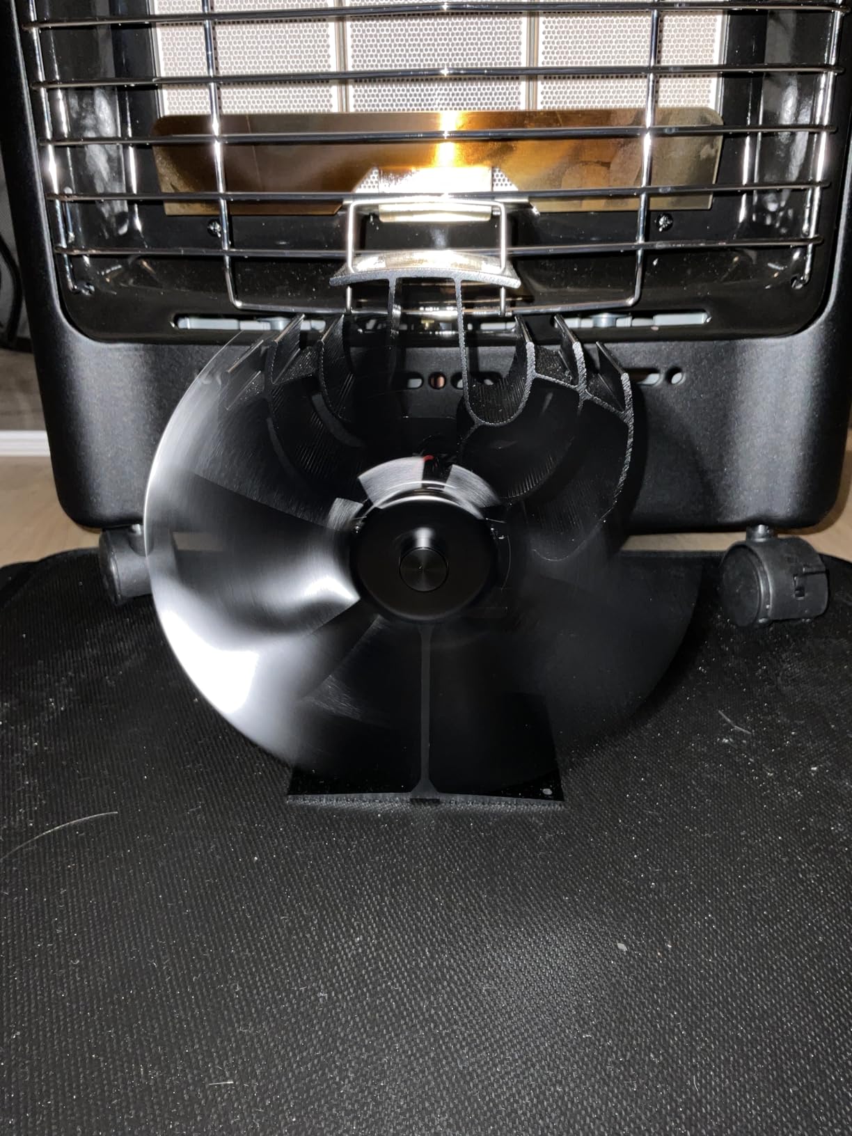 Wood Stove Fan Heat Powered | Fireplace Fan Heat Activated w/Thermometer customer photo 2