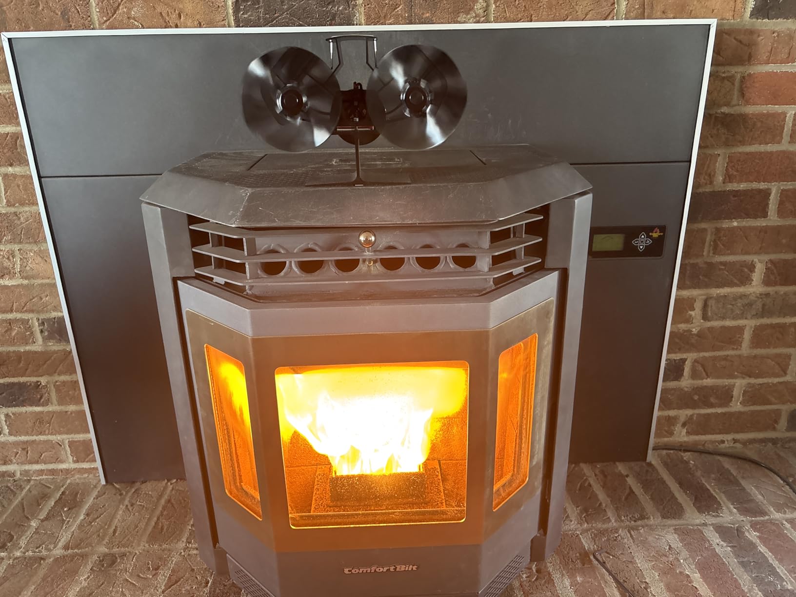 Wood Stove Fan Heat Powered Dual Motor | Non Electric Heat Activated Fan for Wood Burning Stove | Thermoelectric Fireplace Fan w/Stove Thermometer customer photo 2