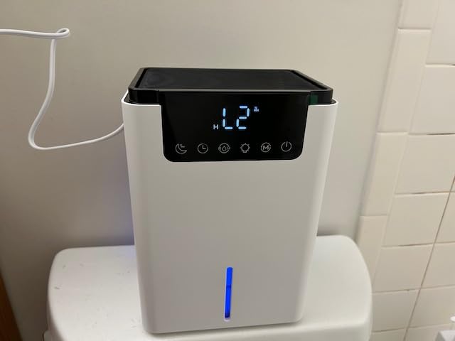 Dehumidifier,75 OZ Water Tank (500 sq.ft) Dehumidifiers for Home,Quiet Dehumidifier for Bathroom Bedroom Basement RV with 12H Timer,Auto Shut Off,7 Colors LED Light,Sleep Modes(2200ML) customer photo 2