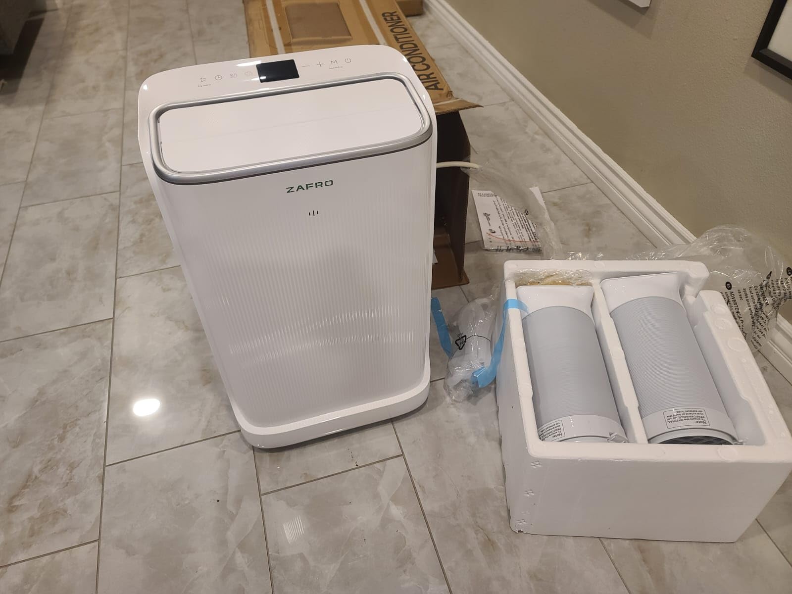 ZAFRO Smart Inverter Portable Air Conditioners, 16000 BTU (12000 BTU SACC) Dual Hose Portable AC Unit with Energy Saving/Ultra Quiet(42dB)/Drainage-free Cooling/APP/Remote customer photo 2
