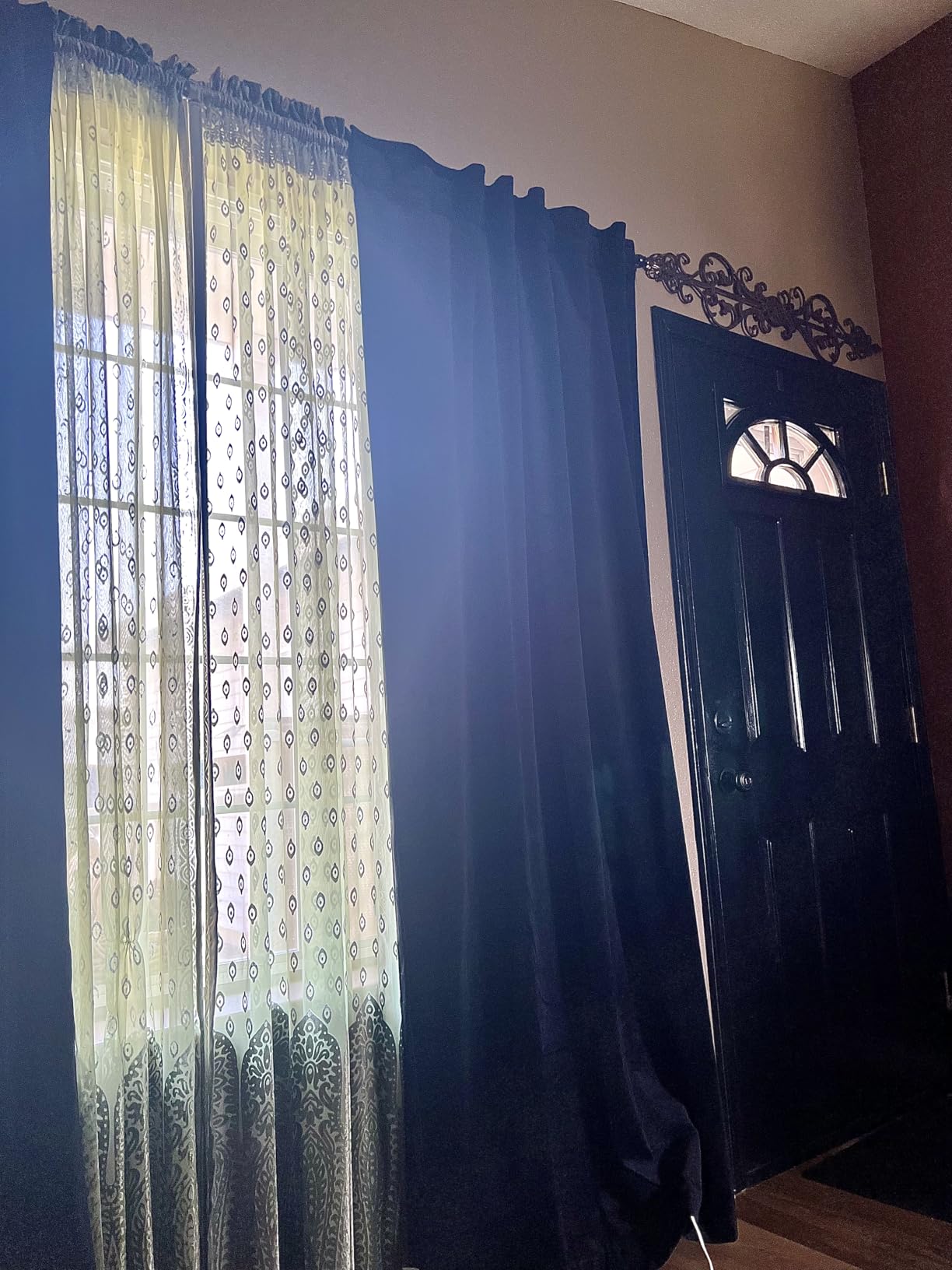 Dreaming Casa Darkening Black Velvet Curtains for Living Room Thermal Insulated Rod Pocket Back Tab Window Curtain for Bedroom 2 Panels 52 W x 108 L customer photo 2