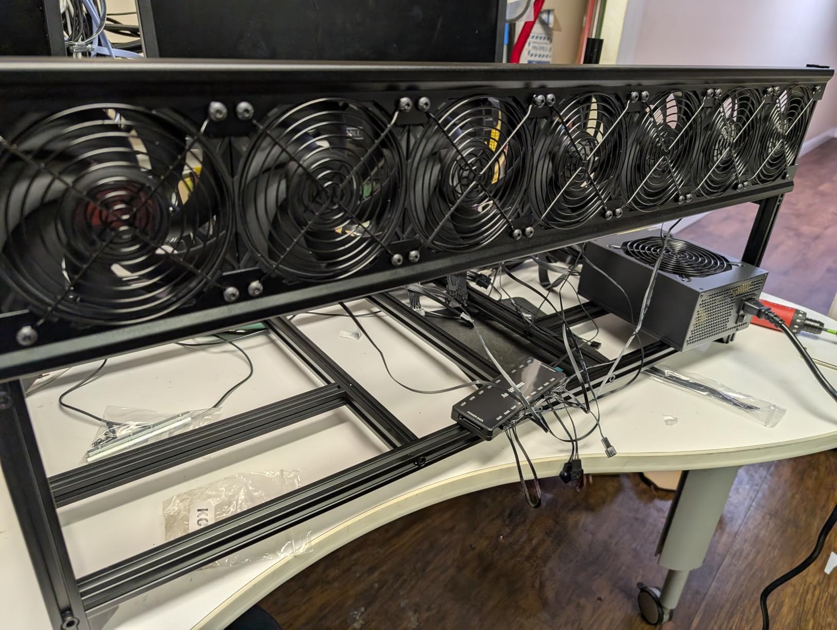 Kingwin Miner Rig Case Frame 12 GPU - Premium Stackable Aluminum Mining Rig Enclosure for Efficient Crypto Mining, Test Bench PC Case. customer photo 1