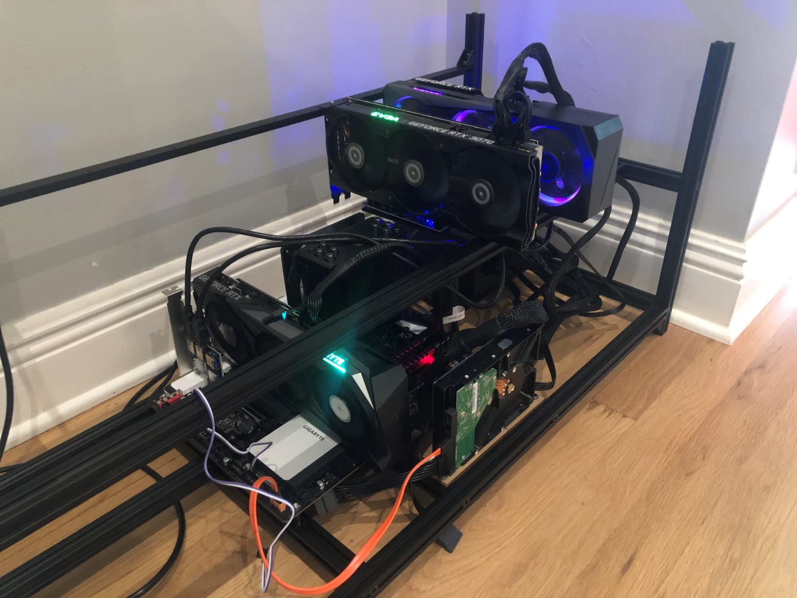 Kingwin 8 GPU Miner Rig Case Frame - Premium Stackable Aluminum Mining Rig Enclosure for Efficient Crypto Mining, Test Bench PC Case. customer photo 2