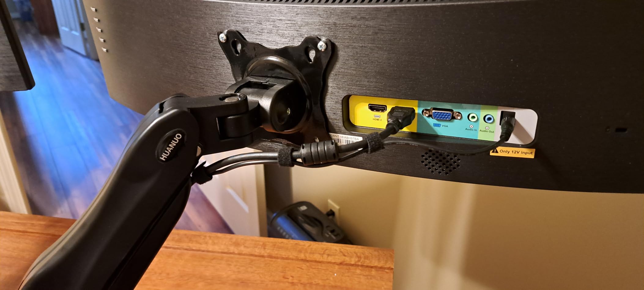 HUANUO FlowLift Dual Monitor Stand, Fully Adjustable Gaming Monitor Desk Mount for 13-32 Computer Screens, Full Motion VESA 75x75/100x100 with C-Clamp & Grommet Base, Each Arm Holds 4.4 to 19.8 lbs customer photo 2