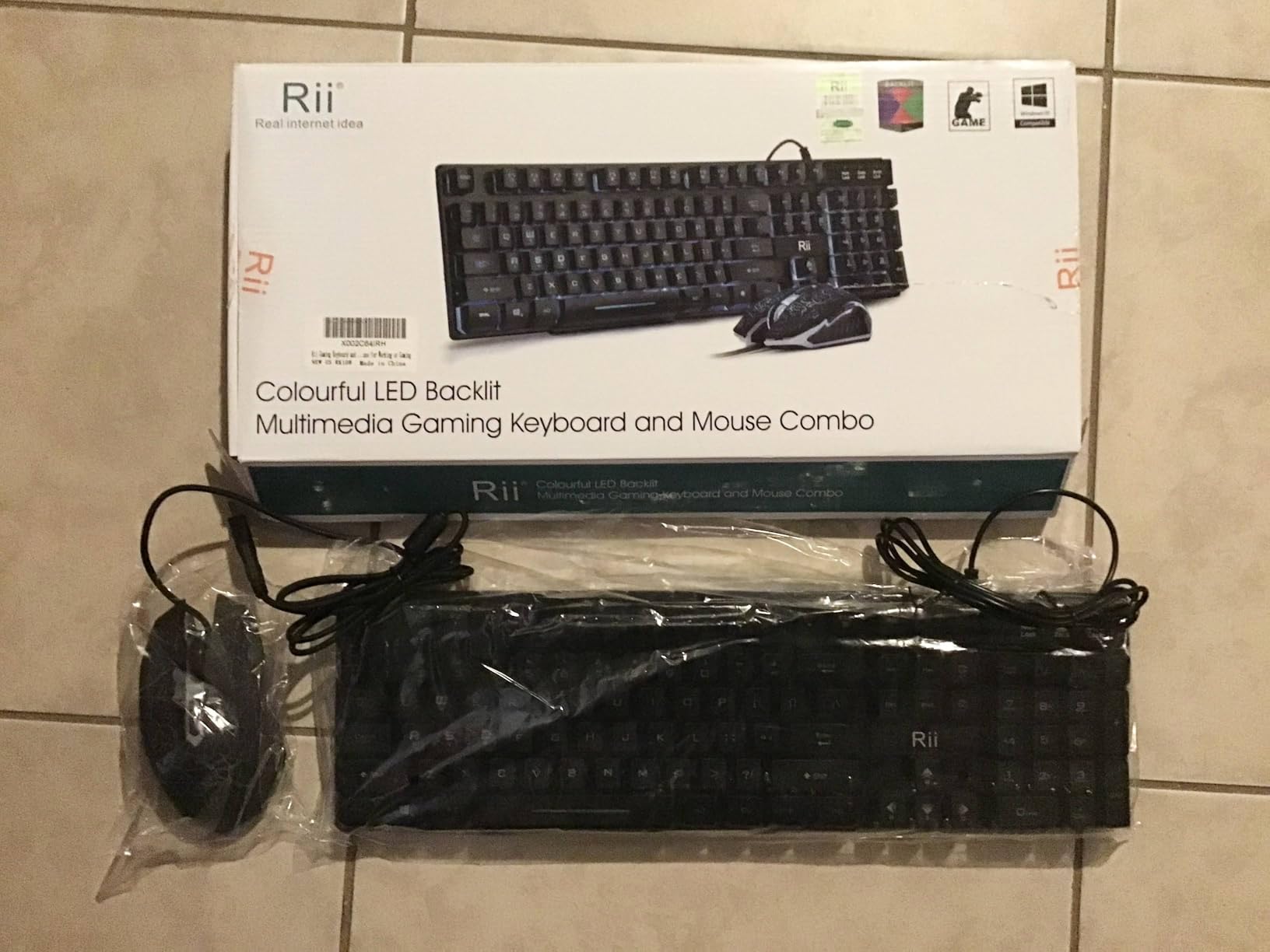 Rii Gaming Keyboard and Mouse Set, 3-LED Backlit Mechanical Feel Business Office Keyboard, Colorful Breathing Backlit Mouse for Working or Primer Gaming, Office Device (RK108) customer photo 1