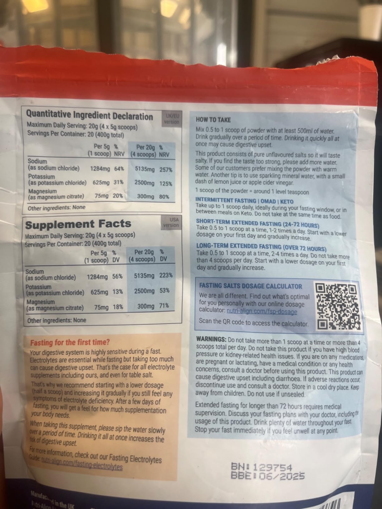 Nutri-Align Fasting Salts Electrolytes Powder | Pure Unflavoured Electrolytes for Extended and Intermittent Fasting | Sugar Free & Filler Free customer photo 2
