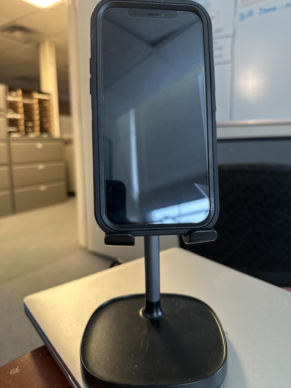 LISEN Cell Phone Stand Phone Holder for Desk Office Decor, Office Desk Accessories Women PC Gaming Essentials iPhone Stand Gadgets Men Gift for Father Fit OtterBox Case Switch iPad Air Tablet 4-10 in customer photo 2