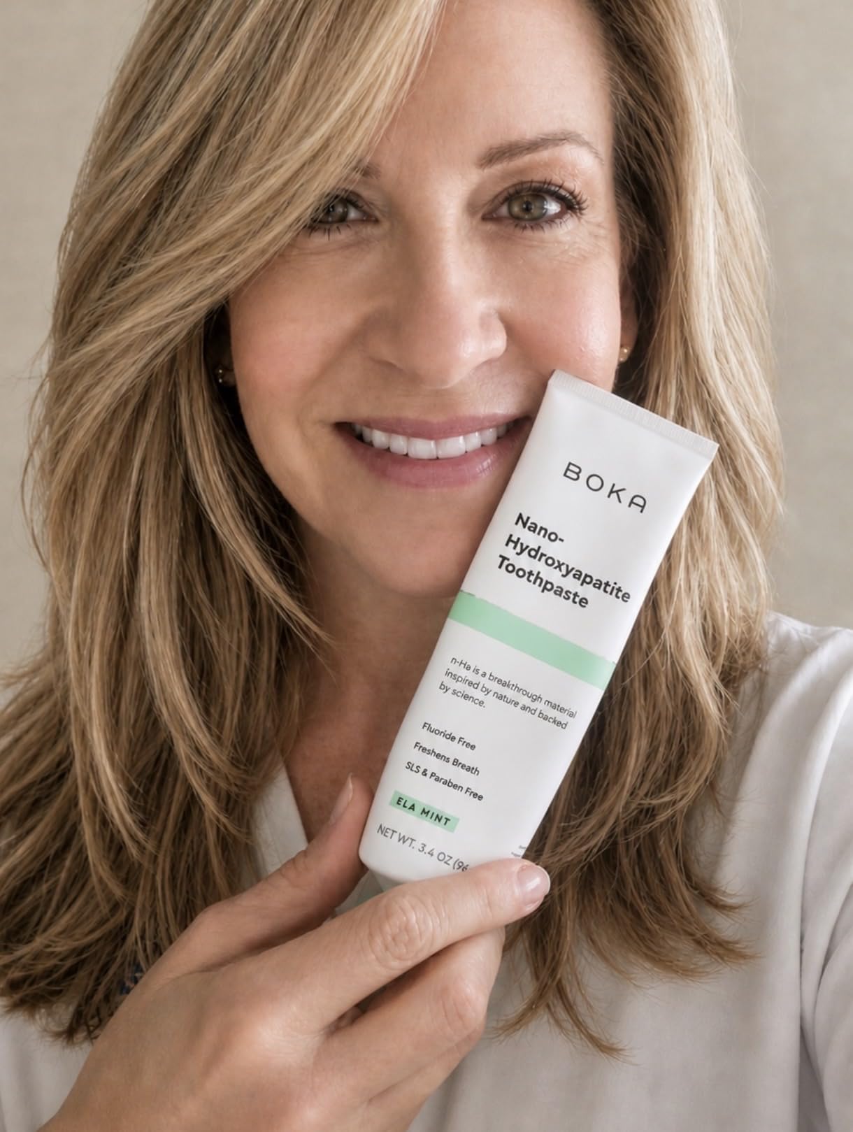 Boka Fluoride Free Toothpaste, Nano Hydroxyapatite Toothpaste, Appropriate for Sensitive Teeth - for Adult Oral Care - Ela Mint Flavor, 4 Fl Oz 1Pk customer photo 1