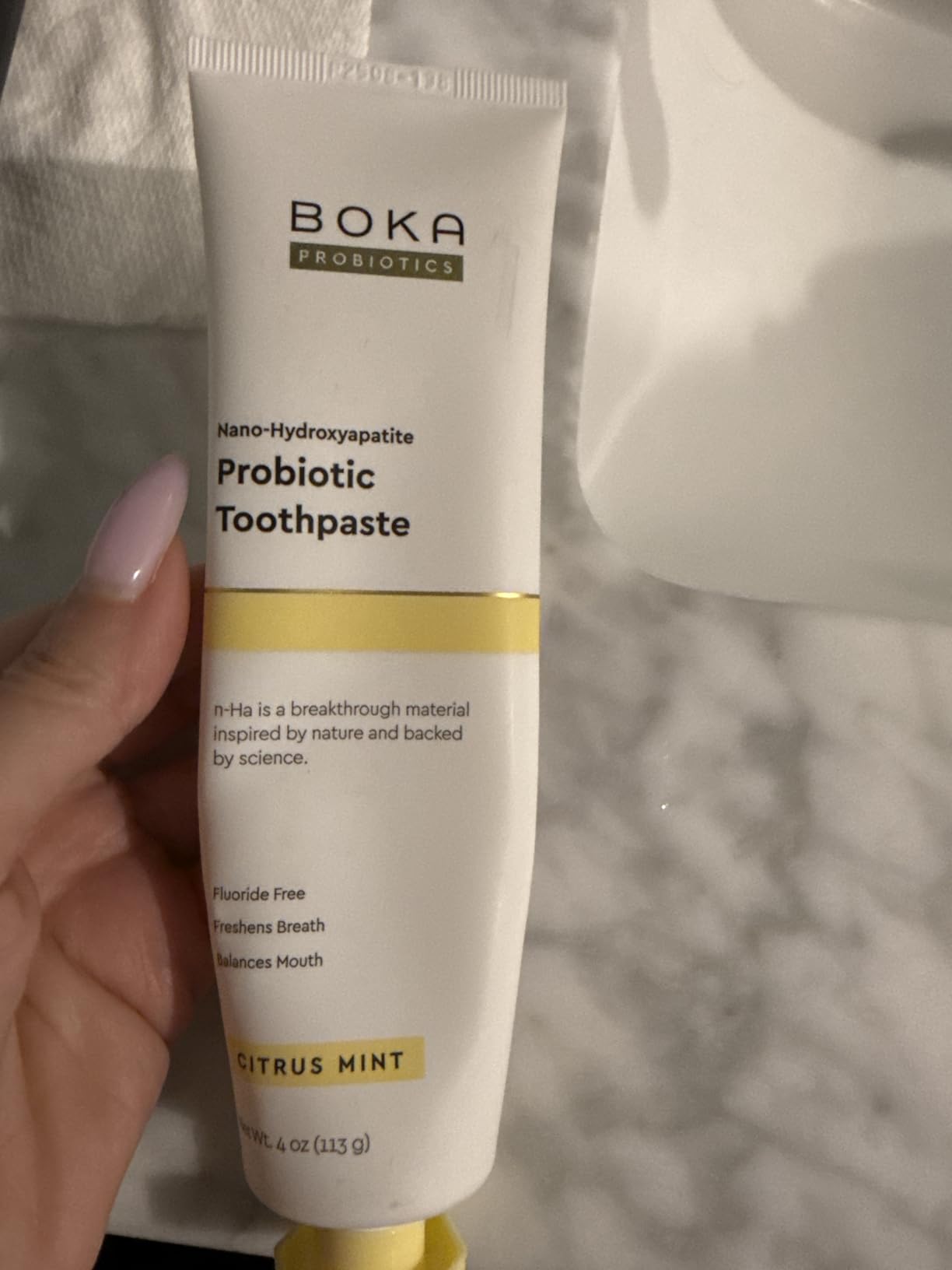Boka Fluoride Free Toothpaste, Nano Hydroxyapatite Toothpaste, Appropriate for Sensitive Teeth - for Adult Oral Care - Ela Mint Flavor, 4 Fl Oz 1Pk customer photo 2
