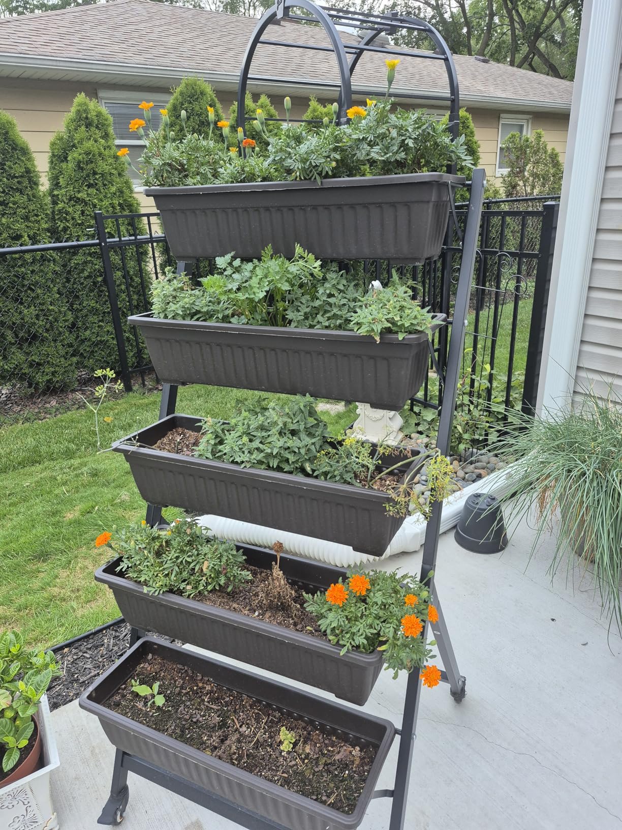 G TALECO GEAR 5-Tier Vertical Garden Planter, 4.4Ft Vertical Raised Garden Bed Planter Box with 5 Container Boxes, Grow Your Herb Vegetables Flowers Indoor and Outdoor (5-Tier) customer photo 1