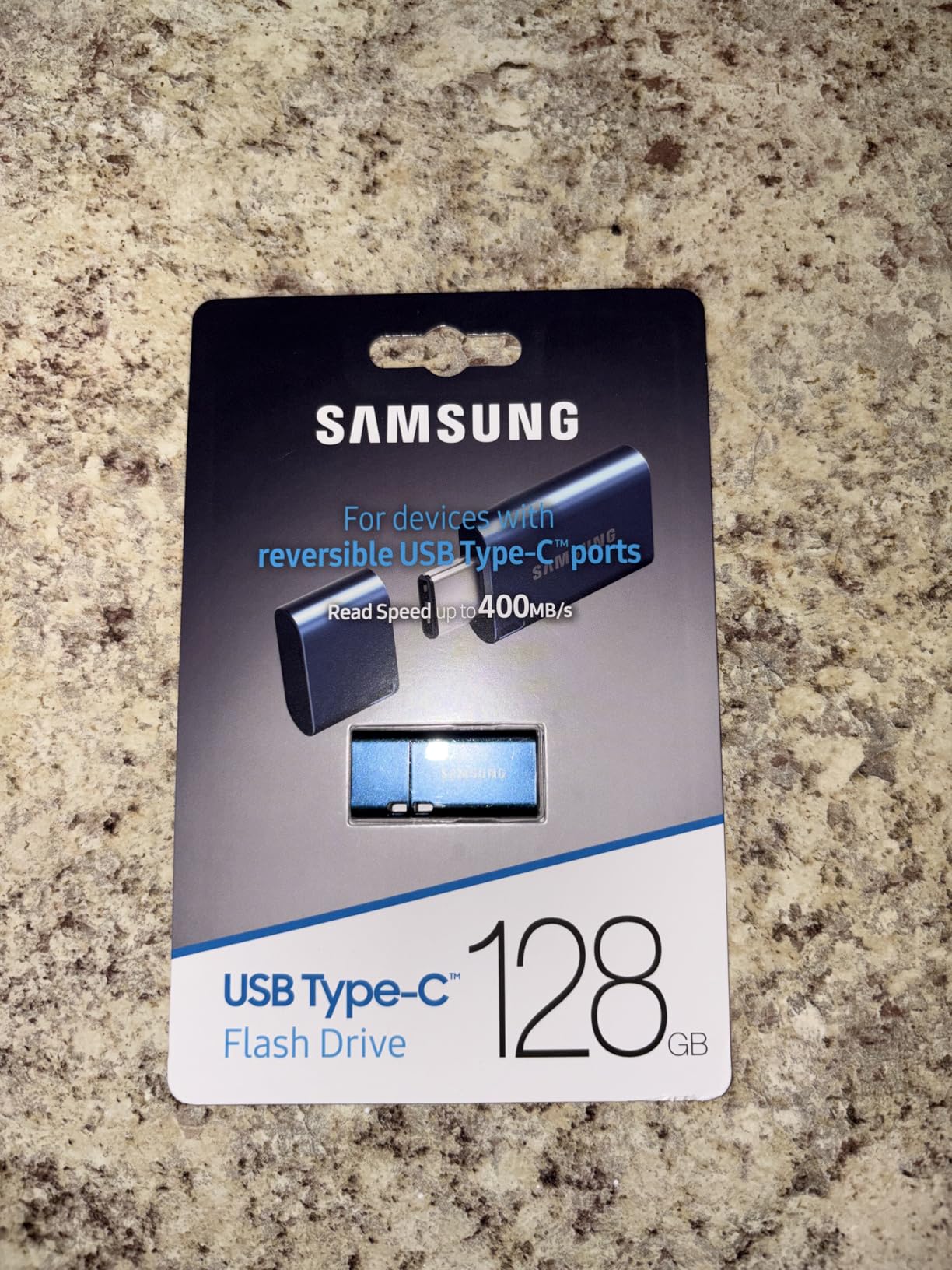 Samsung Type-C USB Flash Drive, 128GB, Transfers 4GB Files in 11 Secs w/Up to 400MB/s USB 3.2 Gen 1 Read Speeds, Compatible w/USB 3.0/2.0, Waterproof, 2022, Blue, MUF-128DA/AM customer photo 2