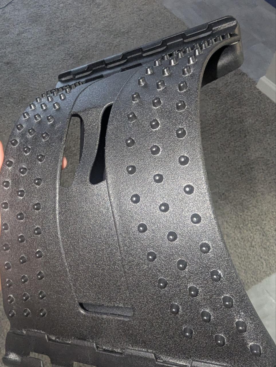 MINOLL Back Stretcher for Lower Back Pain Relief, Multiple Level Adjustable Arch Lumbar Back Cracker Board, Back Cracking Device, Back Massager for Scoliosis, Spine Decompression Support customer photo 1