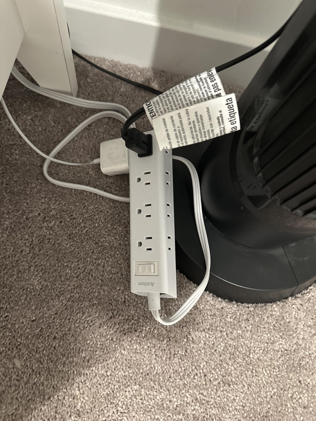 Flat Plug Power Strip, Ultra Thin Flat Extension Cord - Addtam 12 Outlet 3 Sides Multiple Outlets, 5Ft, 1050J Surge Protector, Wall Mount customer photo 1