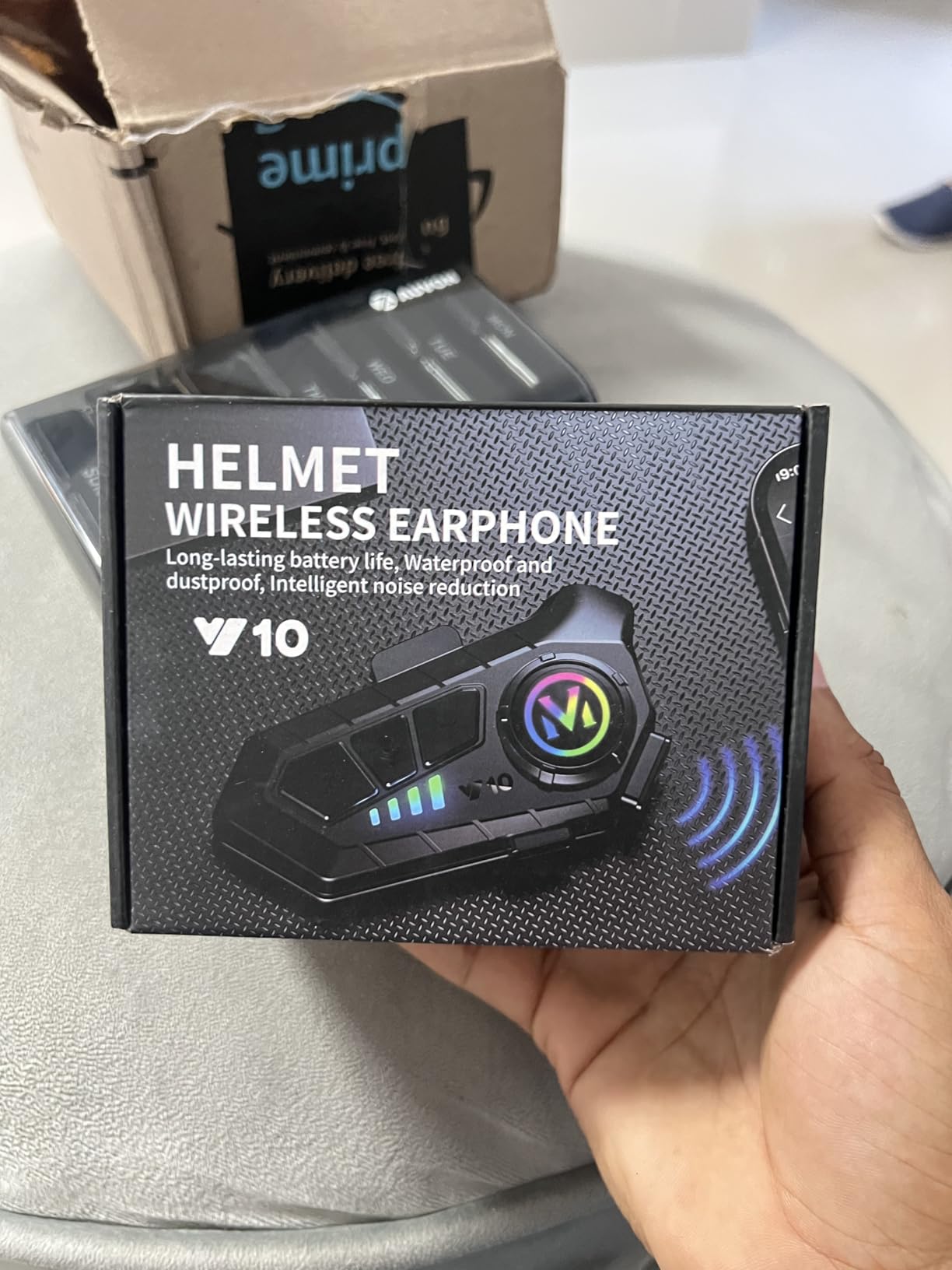 Motorcycle Bluetooth Headset Speaker Skiing Earphone Waterproof Bluetooth Helmet Headset with Noise Cancellation Ultra-Thin Wireless Bluetooth Headphones for All Helmets customer photo 2