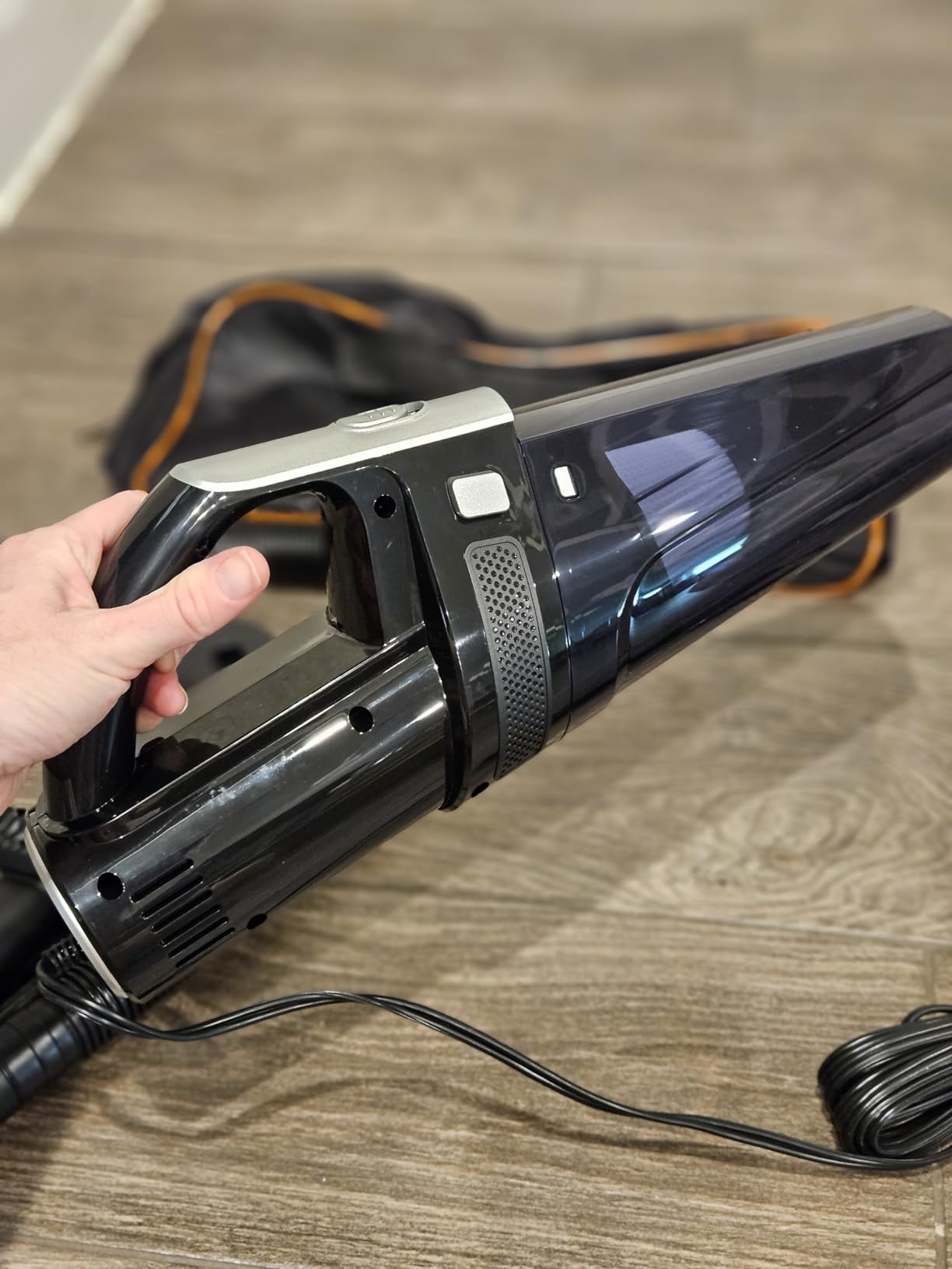 DRECELL Car Vacuum, Portable Car Vacuum Cleaner with 7000PA Suction, DC 12V High Power 16.4Ft Cord Wired Vacuum Cleaner for Car, LED Light, Lightweight, 0.33L Capacity, Storage Bag, Black, VC008C customer photo 1