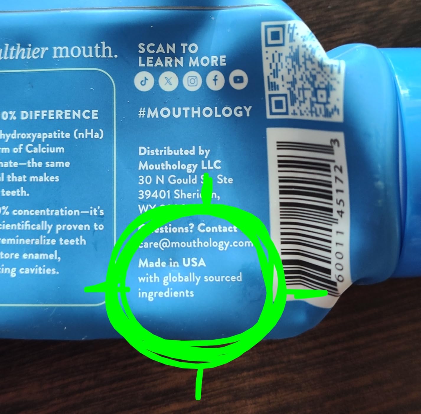 Mouthology 10% Nano Hydroxyapatite Toothpaste Fluoride Free, Whitening*, Rod Shaped nHa, Xylitol Toothpaste for Adults, Enamel Care*, Sensitive Teeth*, SLS Free, Mint 4oz (USA Made) Package May Vary customer photo 2