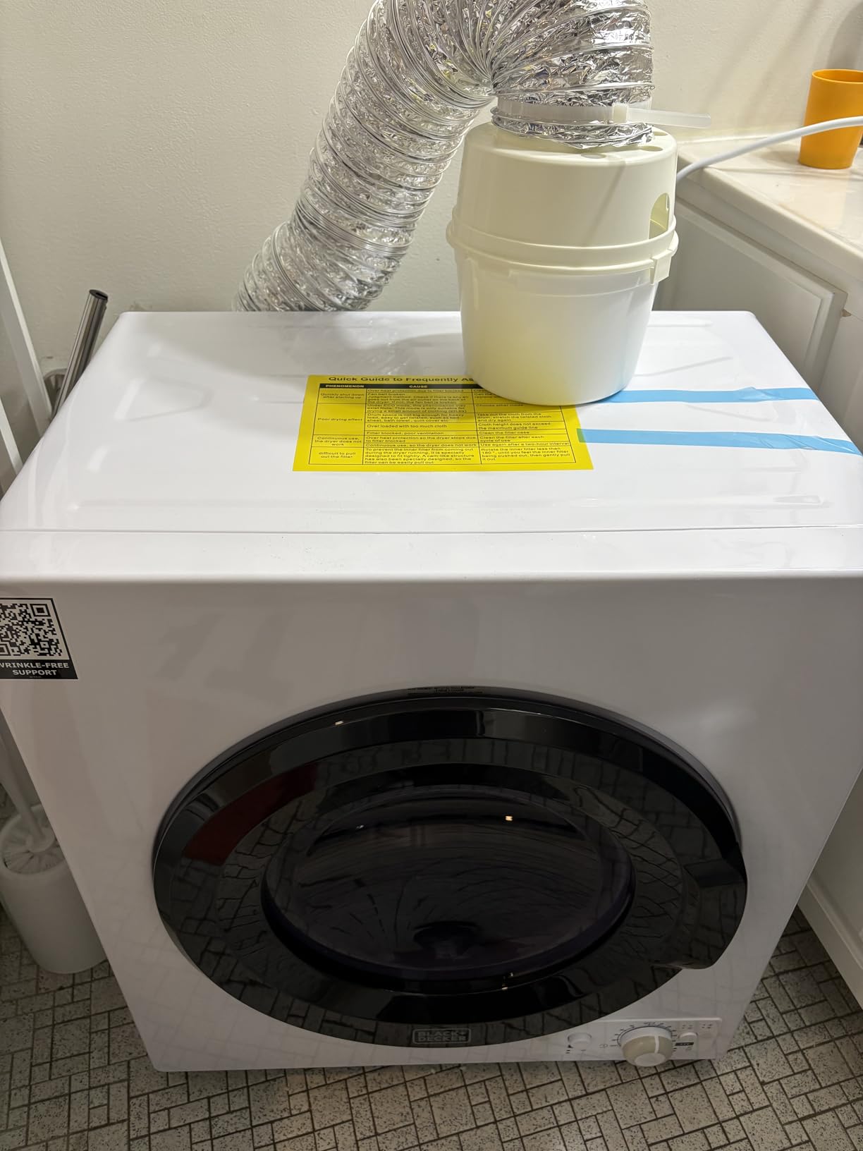 BLACK+DECKER 7.0 Cu. Ft. Front Load Dryer, Electric Clothes Dryer with LED Display and Dial Control, 5 Sensor and Manual Dry Selections, 240V, BLD67ME, White customer photo 1
