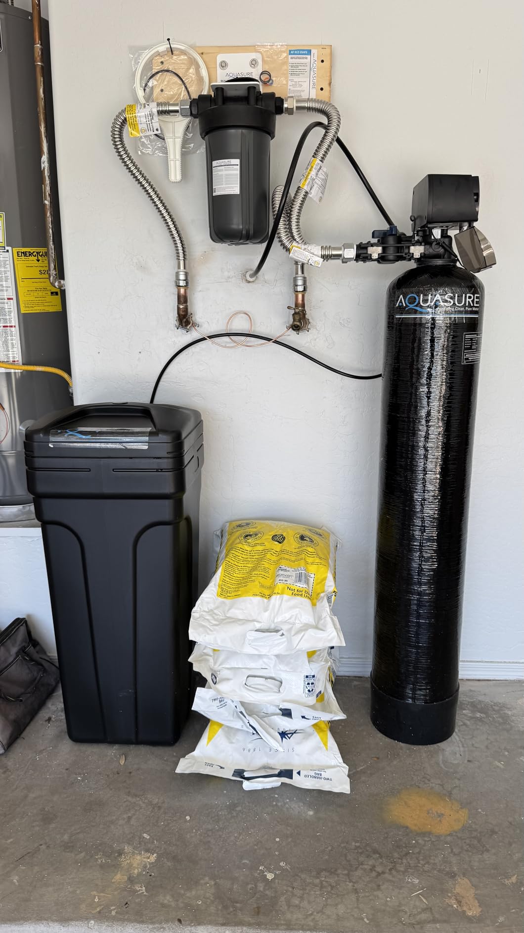 Aquasure Harmony Series 72,000 Grains Whole House Water Softener Bundle with Automatic Digital Control Head and Triple Purpose Sediment/Carbon/Zinc Filter System | Reduces Hardness (for 6+ bathrooms) customer photo 2